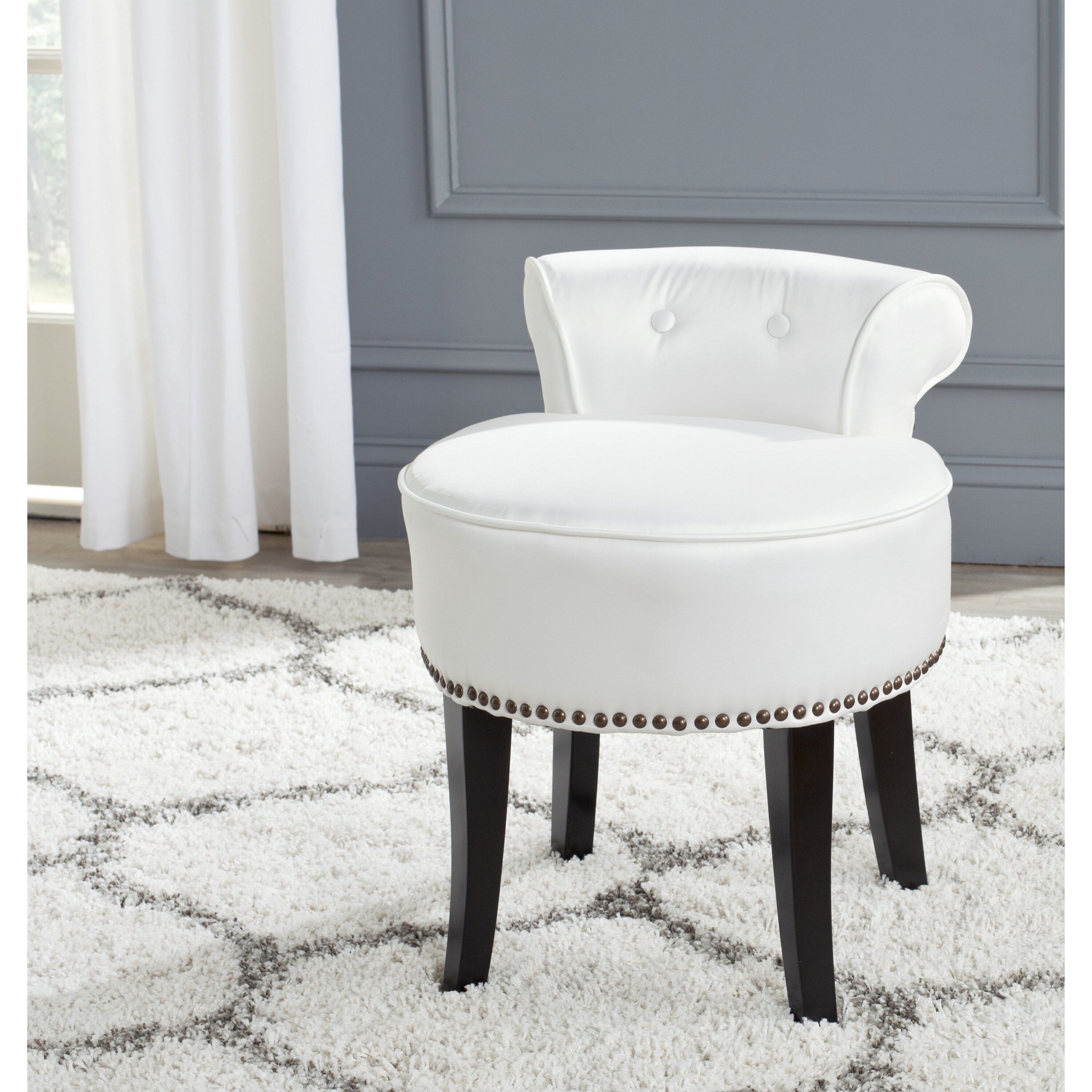 Safavieh Georgia White Vanity Stool On Free Shipping Safavieh Georgia White Vanity Stool On Free Shipping Today 9542200