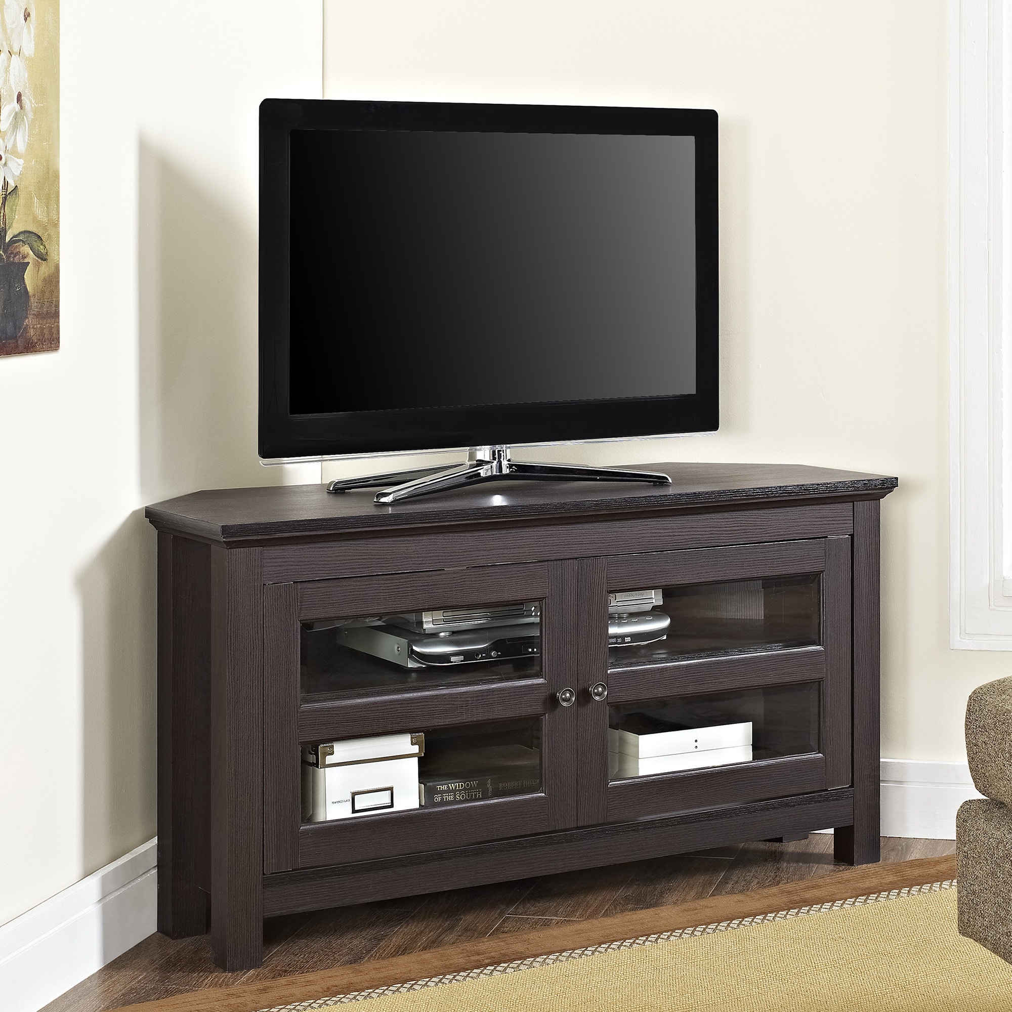 Porch Den Forest Park Ogden Espresso Wood 44 Inch Corner Tv Porch Den Forest Park Ogden Espresso Wood 44 Inch Corner Tv Stand On Free Shipping Today 22751169