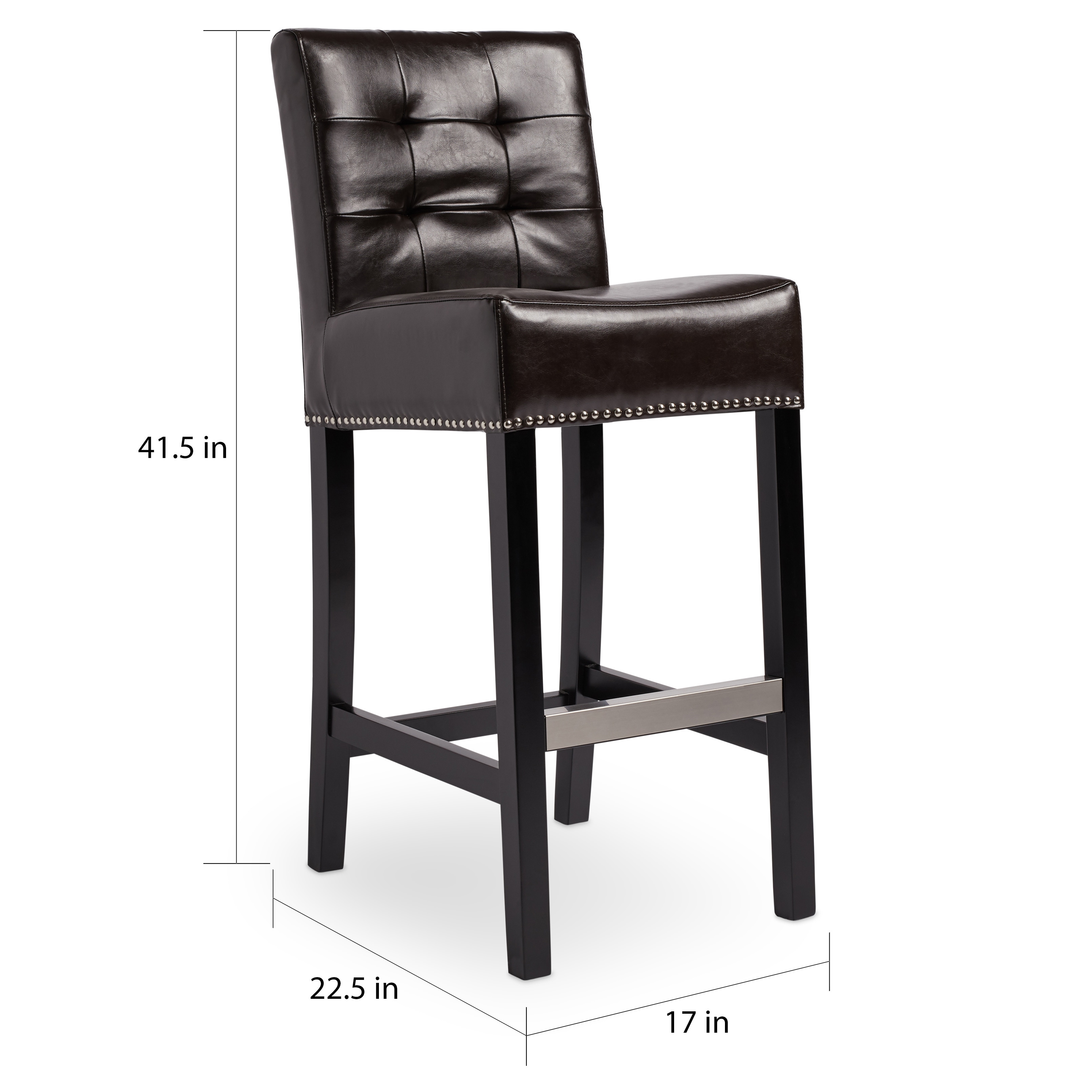 Abbyson Masimo 30 Inch Dark Brown Bonded Leather Bar Stool Abbyson Masimo 30 Inch Dark Brown Bonded Leather Bar Stool Free Shipping Today 9557834