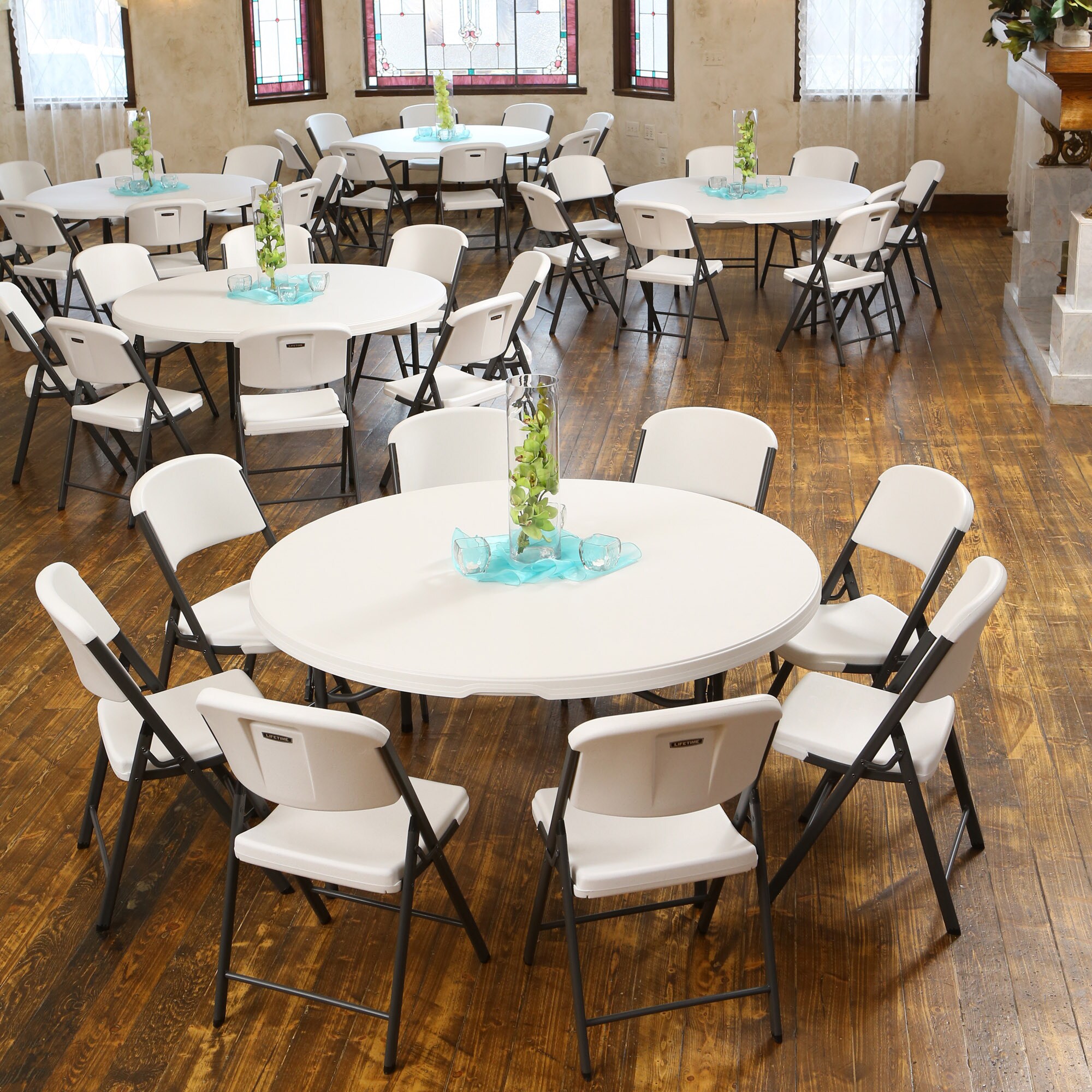 Lifetime 60 Inch White Granite Round Commercial Folding Table Set Lifetime 60 Inch White Granite Round Commercial Folding Table Set Of 15 Free Shipping Today 16782278