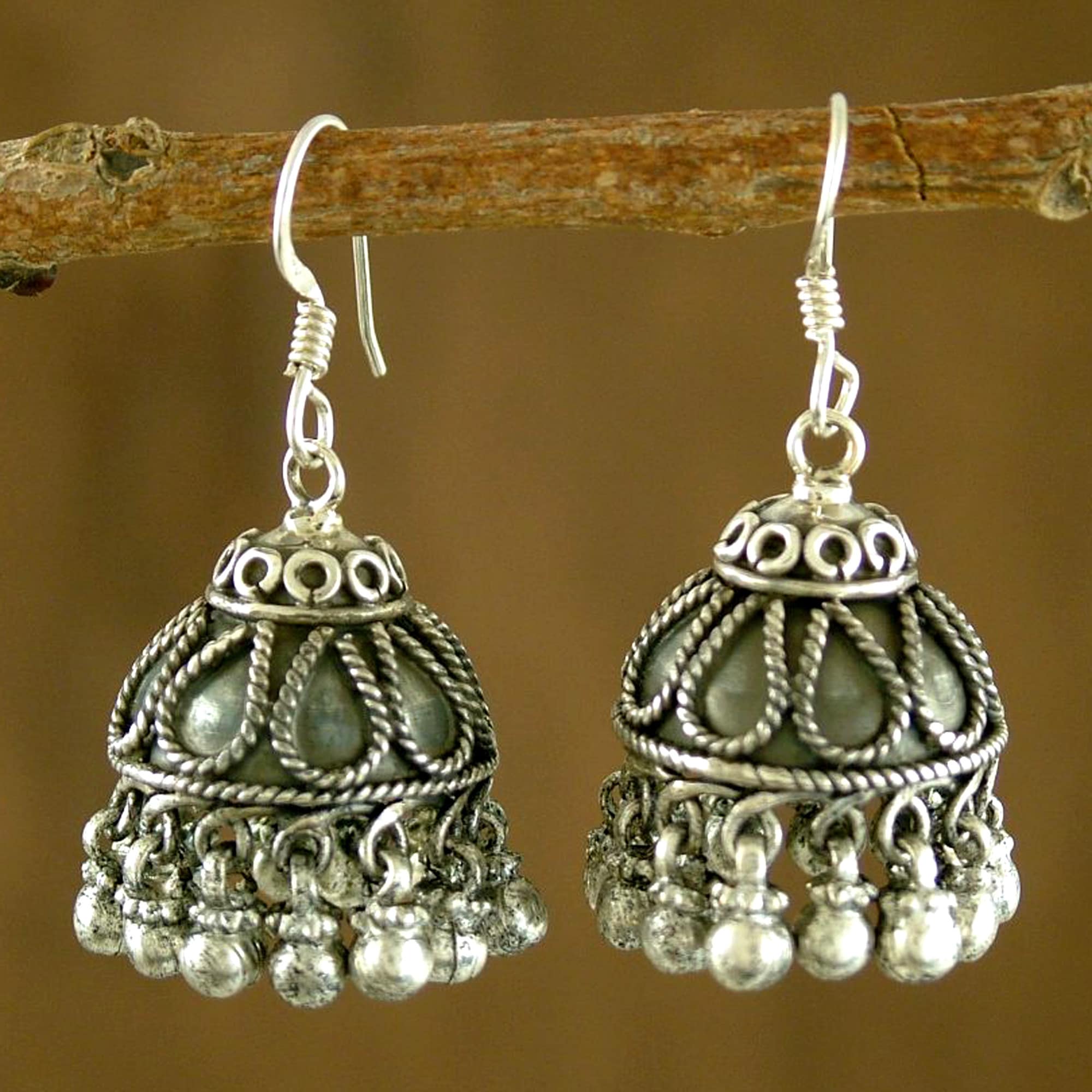 Handmade Sterling Silver Bells Chandelier Earrings Handmade Sterling Silver Bells Chandelier Earrings India On Free Today Com 9598574