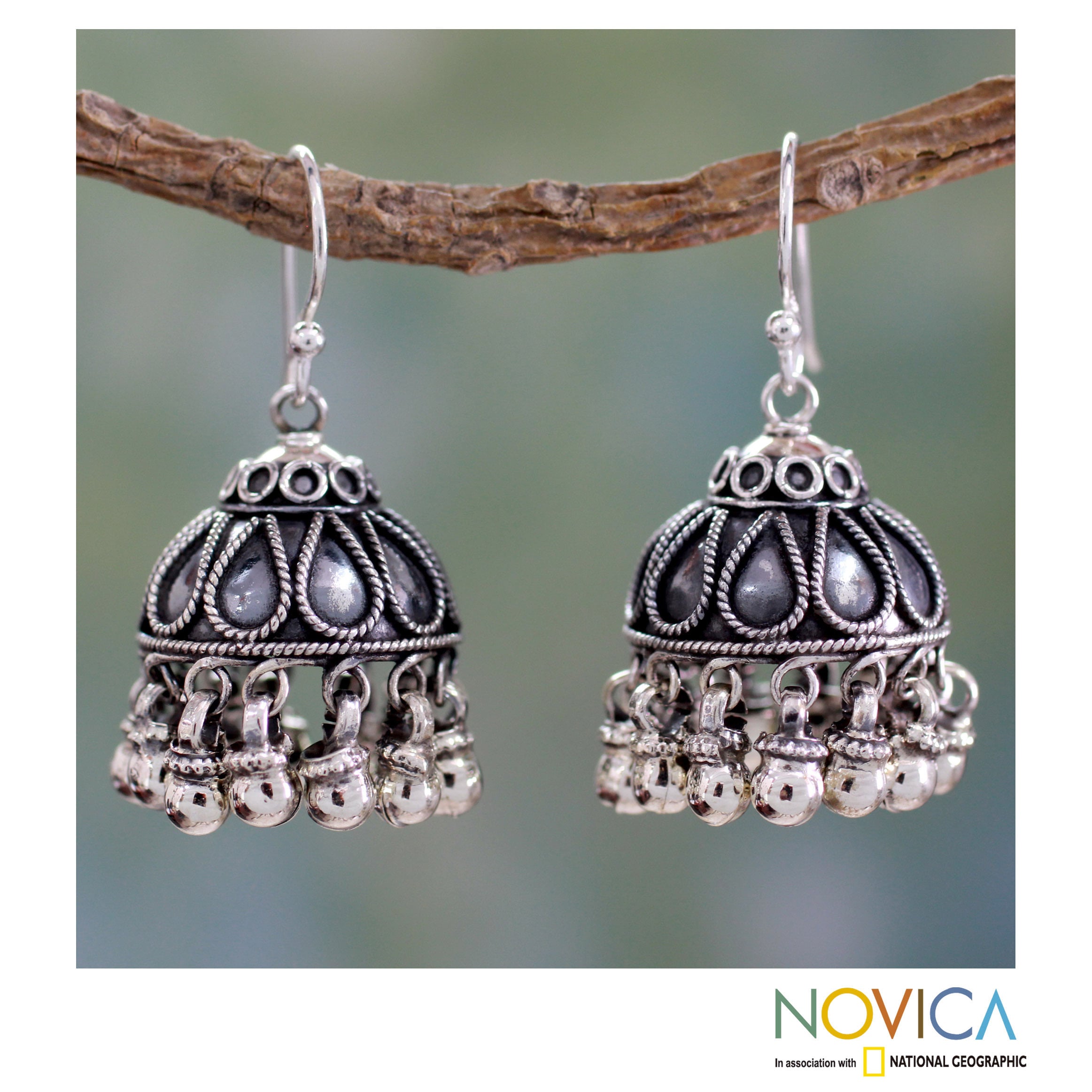 Handmade Sterling Silver Bells Chandelier Earrings Handmade Sterling Silver Bells Chandelier Earrings India On Free Today Com 9598574