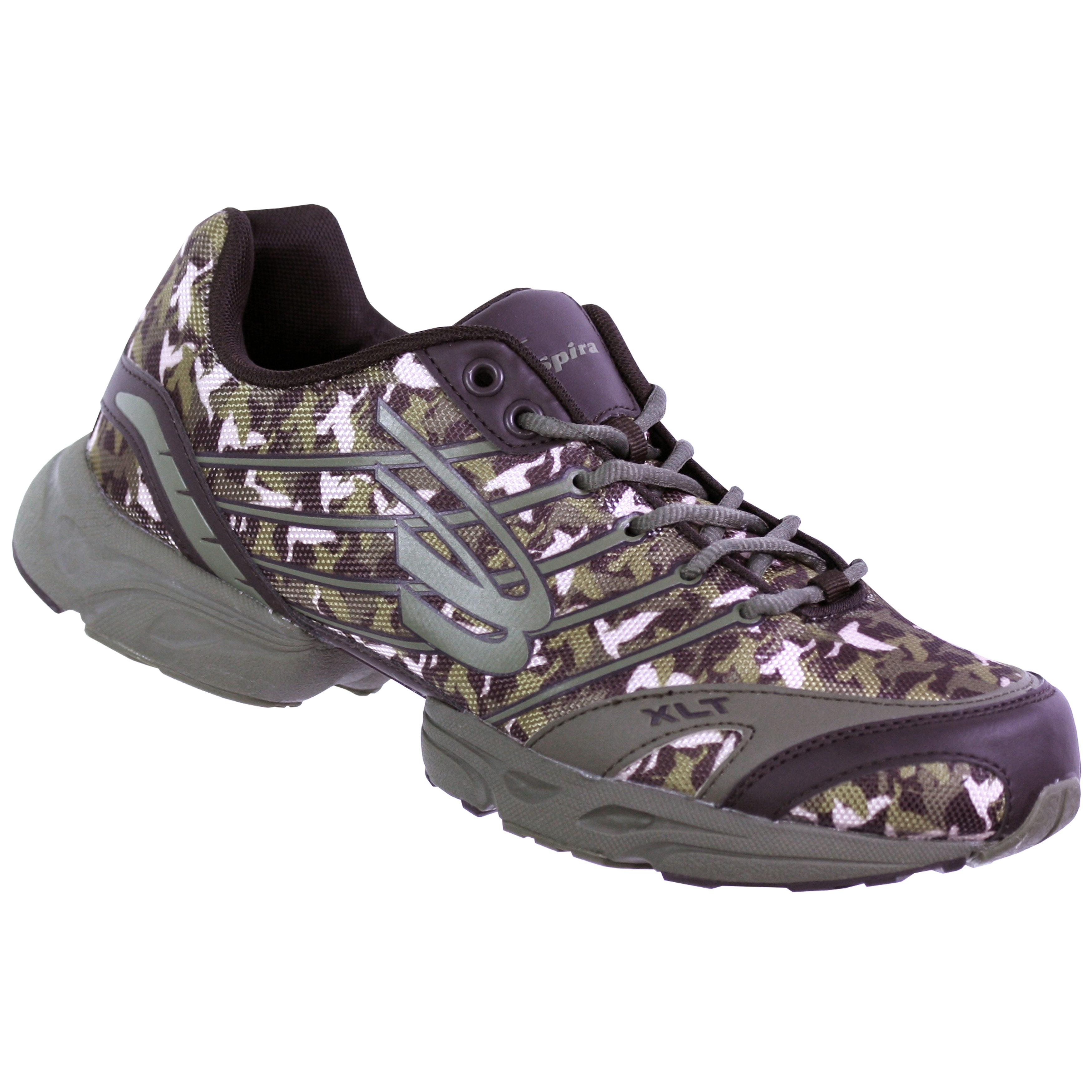 Shop Duck Dynasty by Spira Men's Olive/ Brown Camo Running Shoes - Free Shipping Today - Overstock.com - 9599174