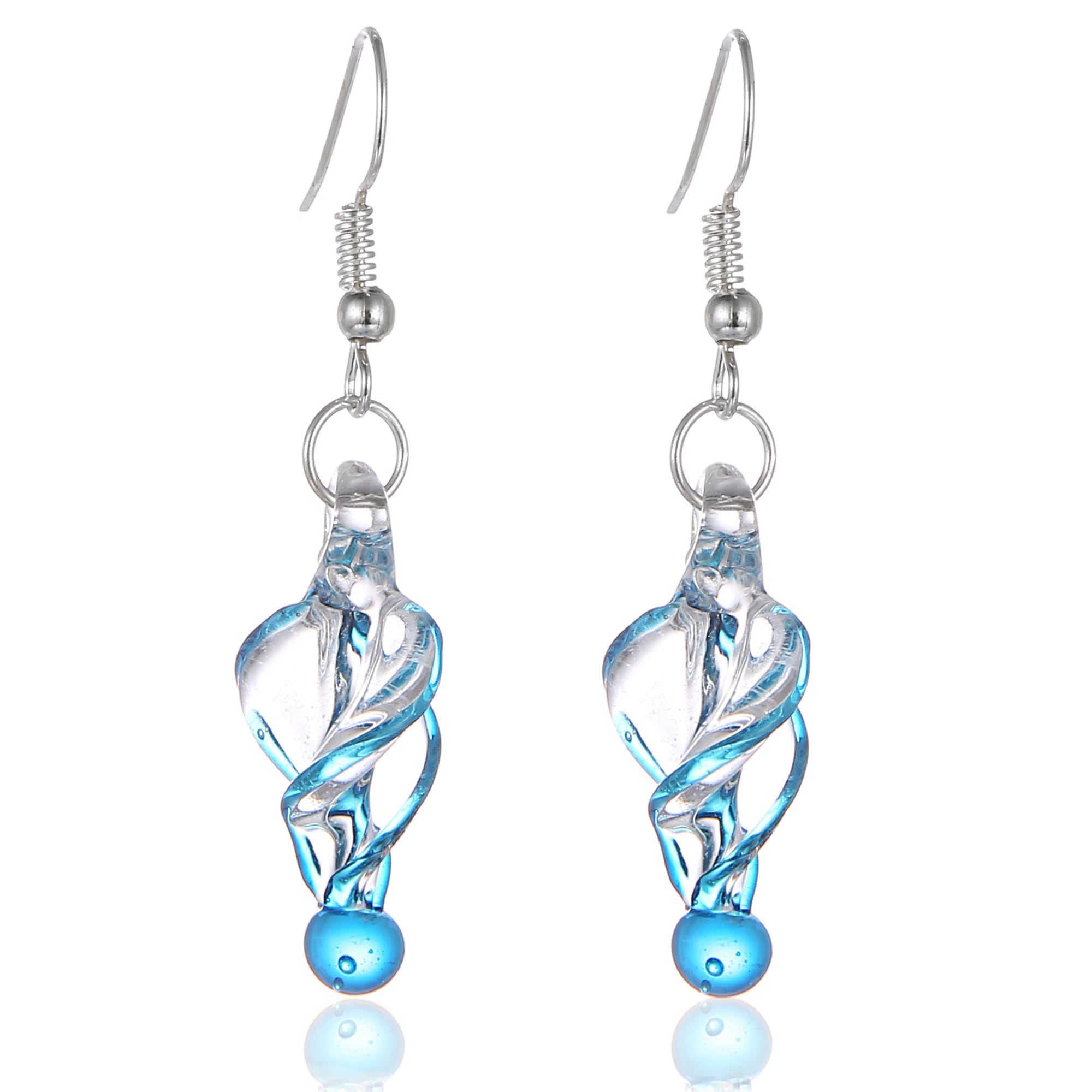 Italian Murano Style Glass Tornado Twirl Quality Fashion Earrings+Necklaces