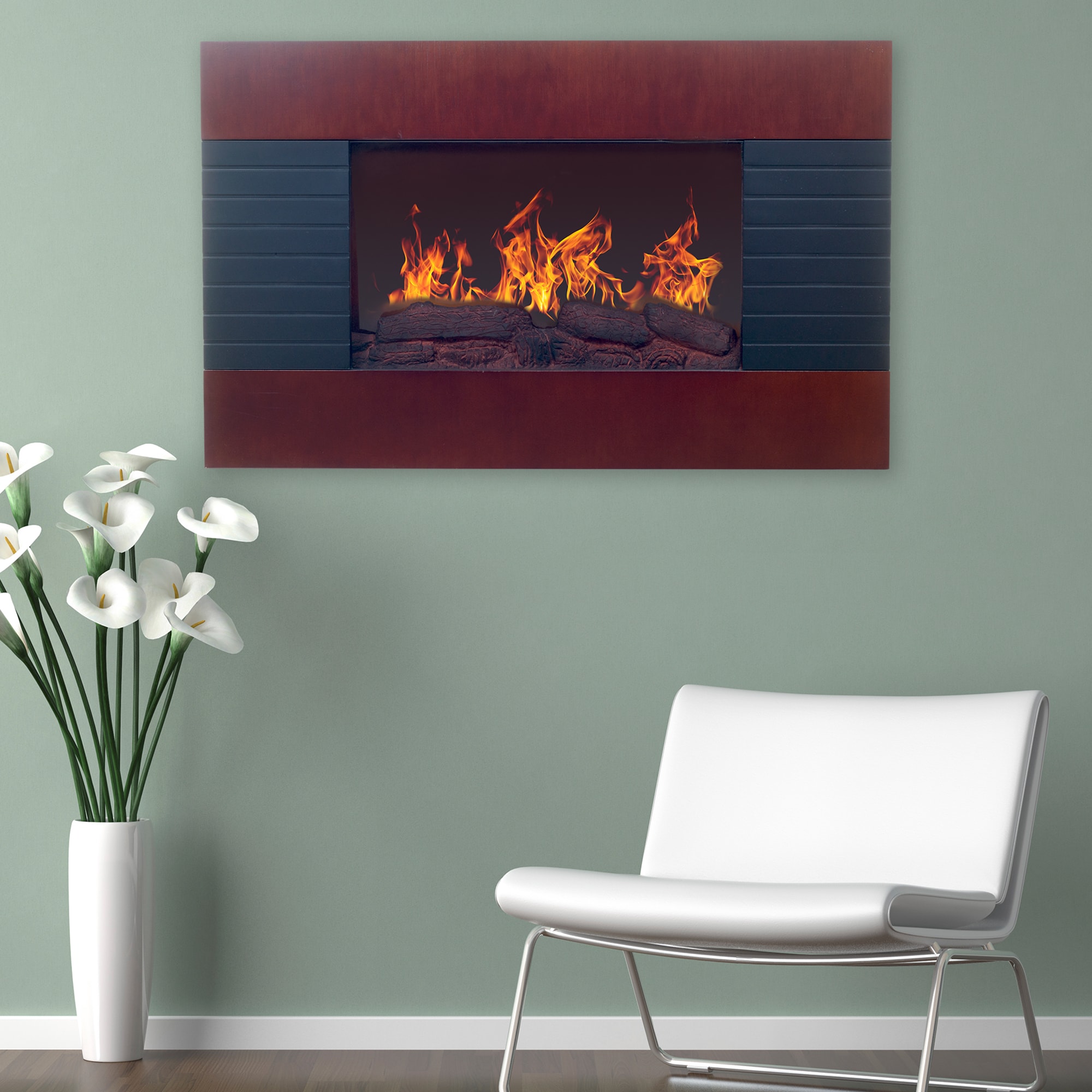 Northwest Mahogany Wall Mounted Electric Fireplace With Remote Northwest Mahogany Wall Mounted Electric Fireplace With Remote Free Shipping Today 16791380