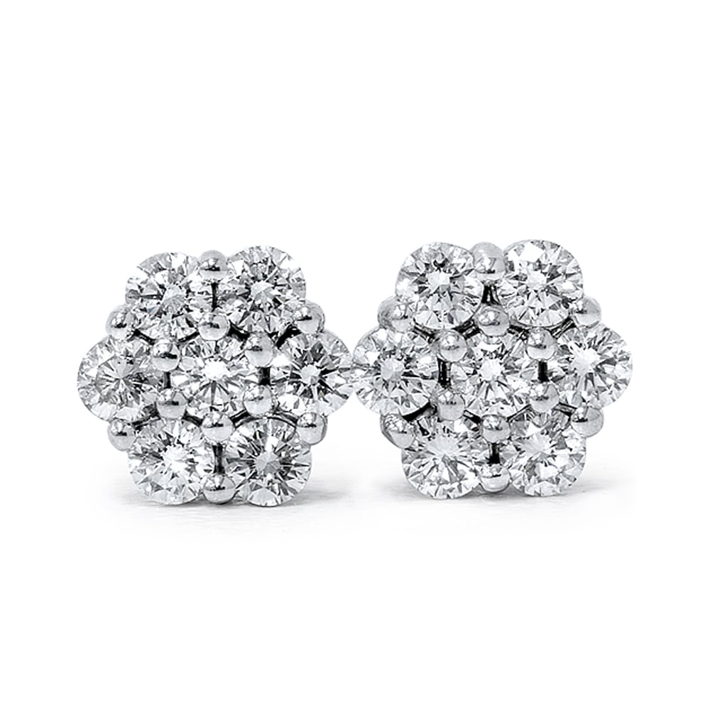 14k White Gold 1ct Tdw Flower Cer Diamond Stud Earrings 14k White Gold 1ct Tdw Flower Cer Diamond Stud Earrings Free Shipping Today 9609146