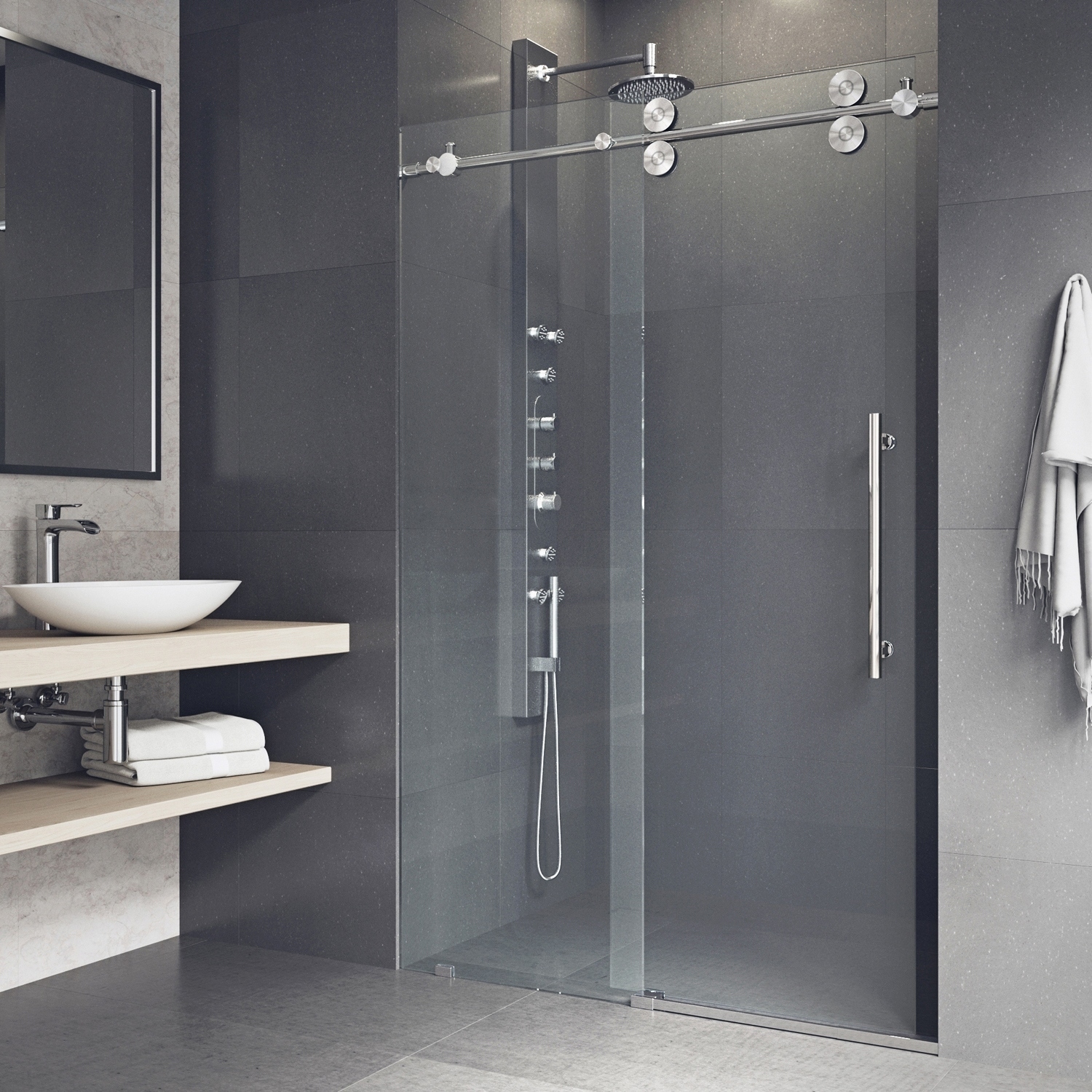 Vigo Elan Adjule Frameless Sliding Shower Door Free Vigo Elan Adjule Frameless Sliding Shower Door Free Shipping Today 9617976