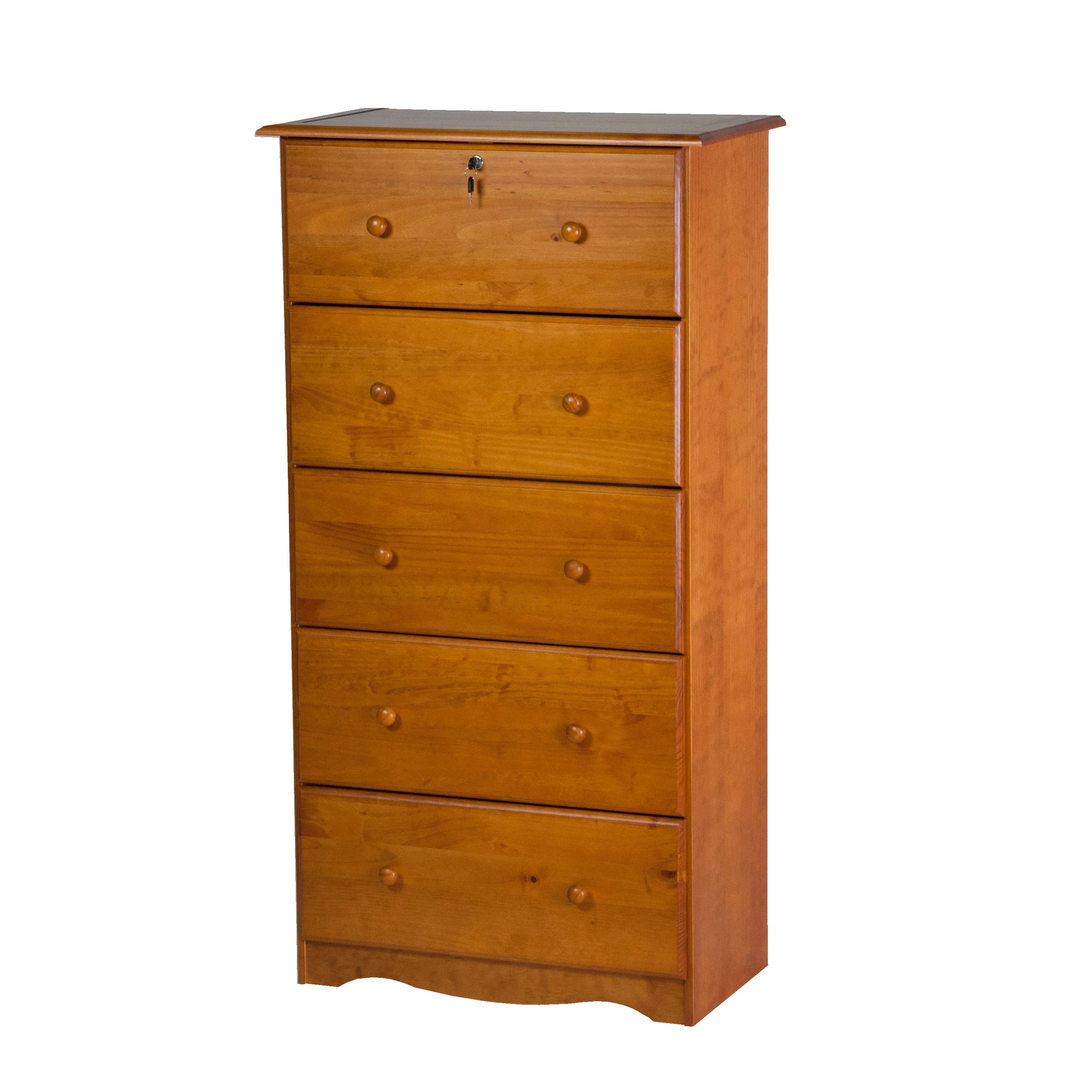 Shop Solid Wood 5 Super Jumbo Drawer Chest With Lock By Palace