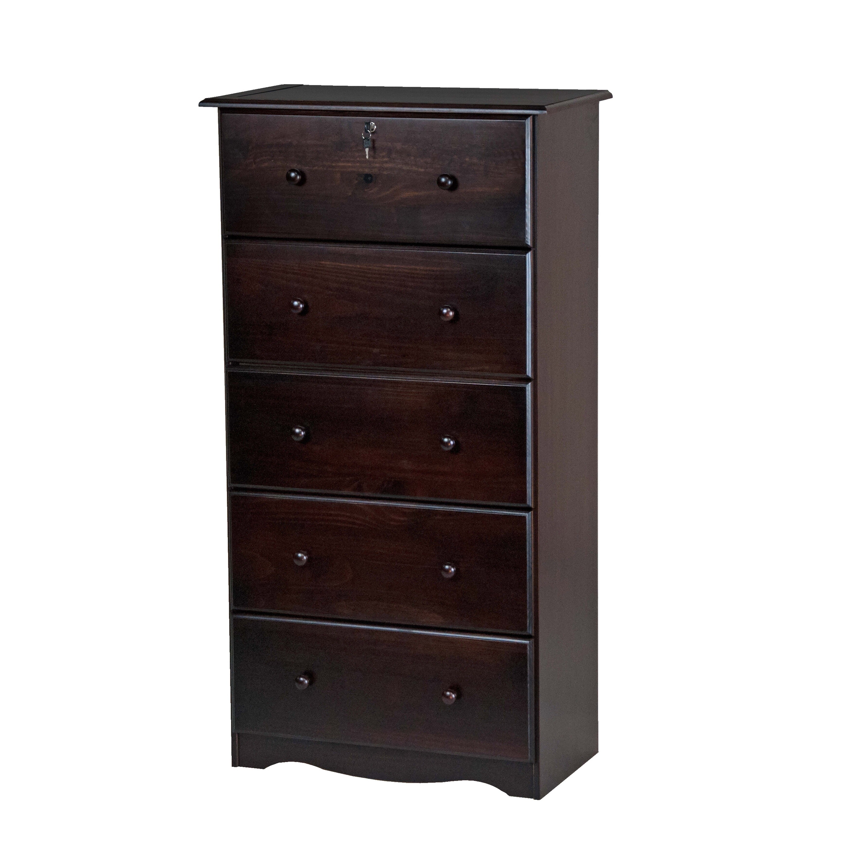 Solid Wood 5 Super Jumbo Drawer Chest With Lock By Palace Solid Wood 5 Super Jumbo Drawer Chest With Lock By Palace Imports Free Shipping Today 9658604
