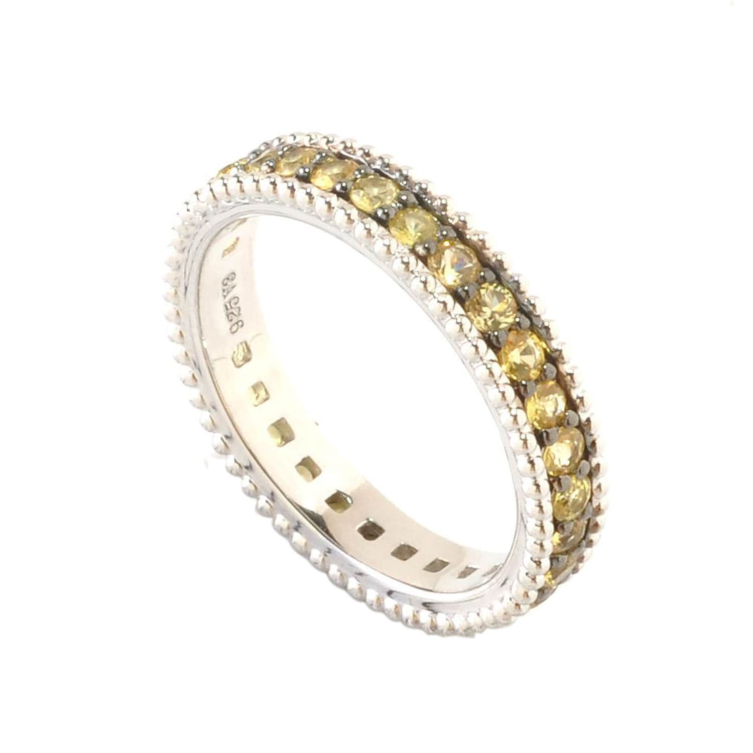Sterling Silver Yellow Shire Eternity Band Ring On Sterling Silver Yellow Shire Eternity Band Ring On Free Shipping Today 9675339