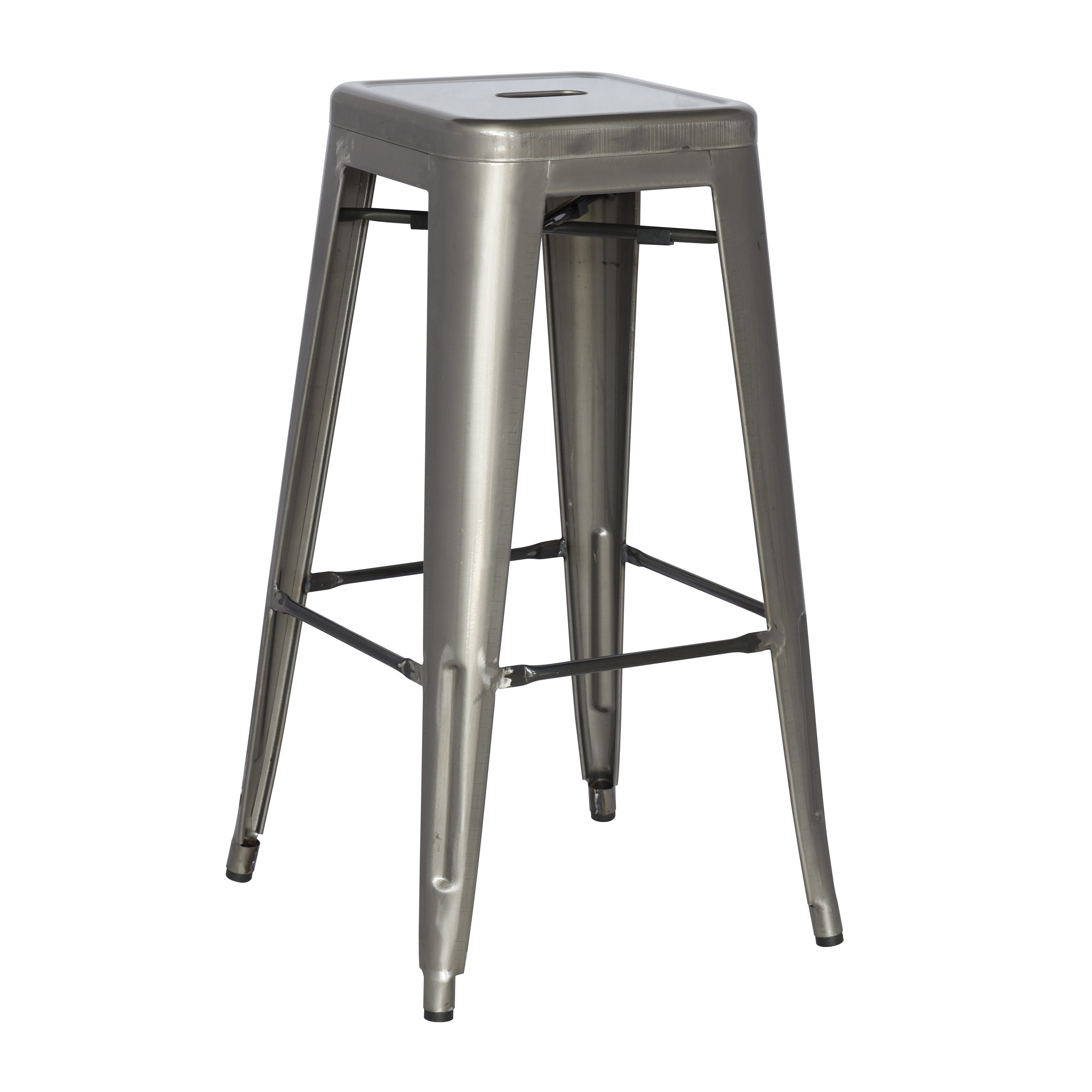 Somette Gun Metal Galvanized Steel Backless Bar Stools (Set Of Somette Gun Metal Galvanized Steel Backless Bar Stools (Set Of