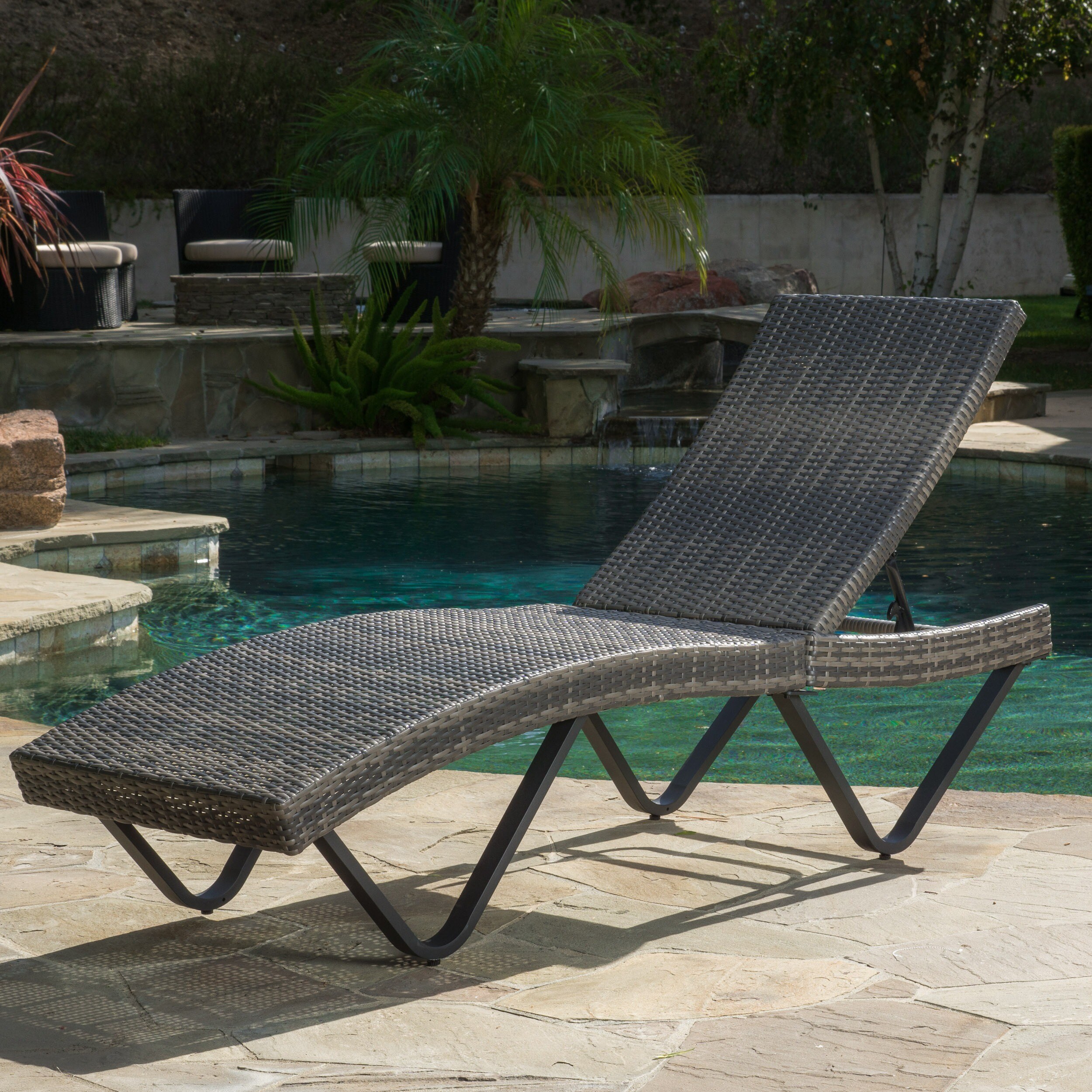 Shop San Marco Outdoor Wicker Chaise Lounge By Christopher Knight Home On Sale Overstock 9725885