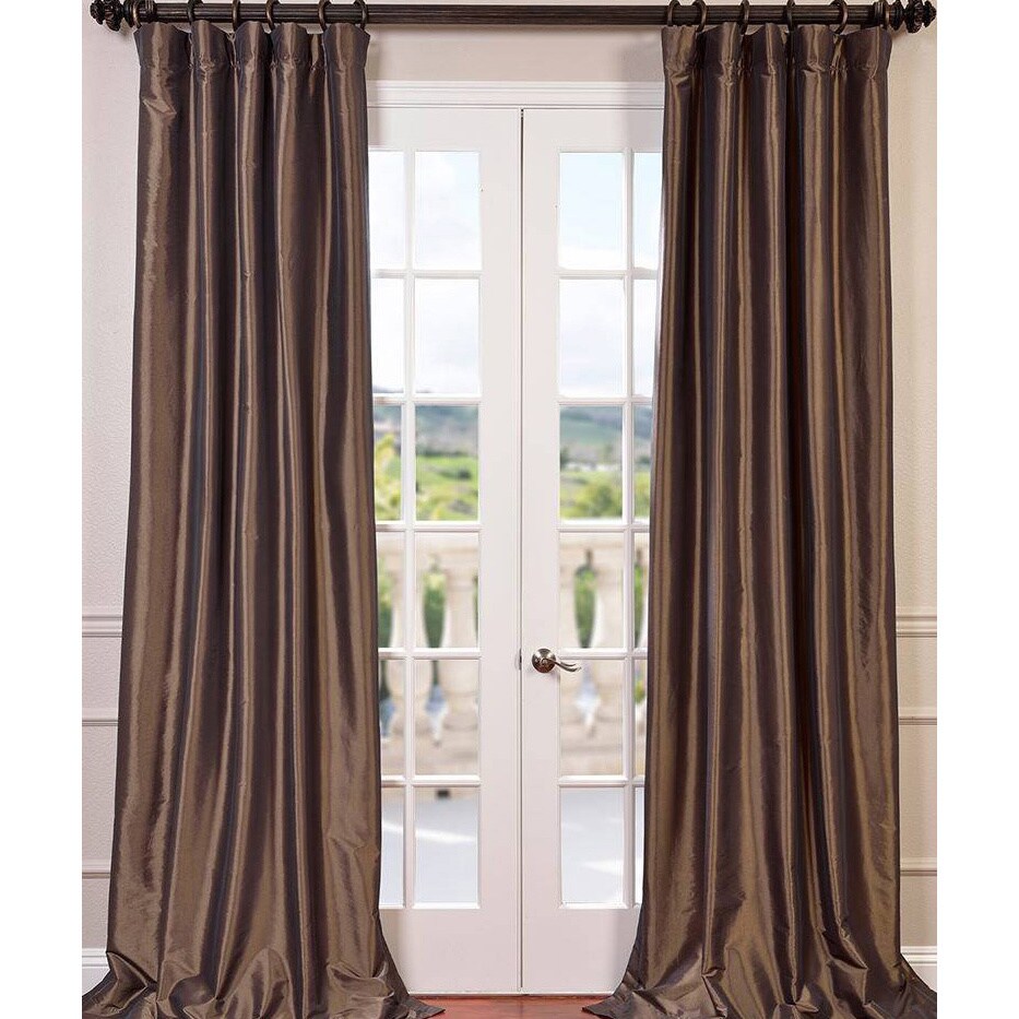 Exclusive Fabrics Faux Silk Taffeta 96 Inch Blackout Curtain Exclusive Fabrics Faux Silk Taffeta 96 Inch Blackout Curtain Panel 50 X