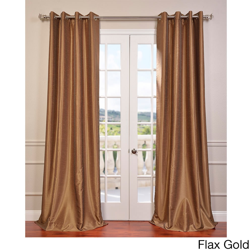 Exclusive Fabrics Textured Dupioni Faux Silk Grommet 84 Inch Exclusive Fabrics Textured Dupioni Faux Silk Grommet 84 Inch Blackout Curtain Panel 50 X