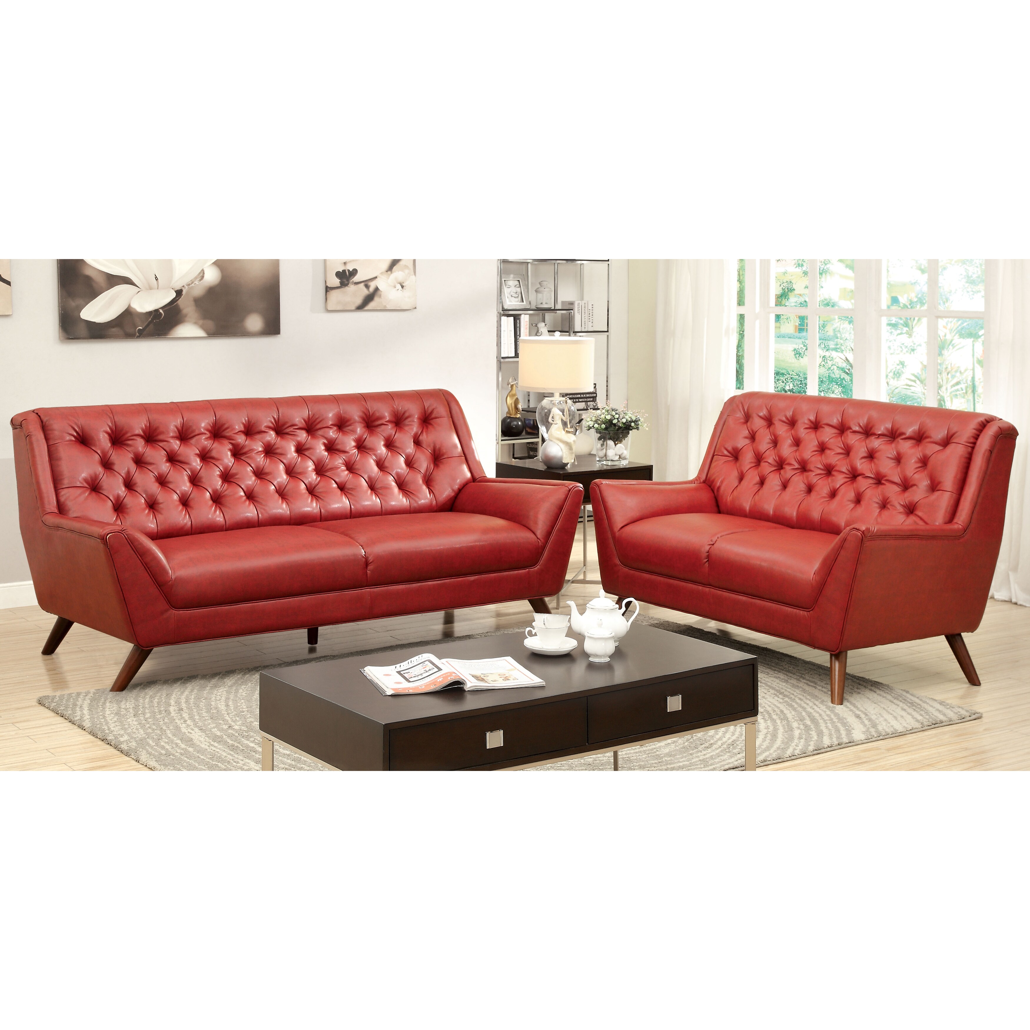Furniture Of America Valentino Mid Century Modern Bonded Leather Furniture Of America Valentino Mid Century Modern Bonded Leather