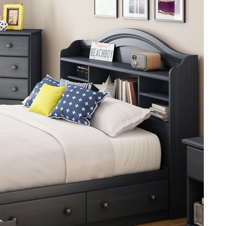 South S Summer Breeze Blueberry Full Bookcase Headboard South S Summer Breeze Blueberry Full Bookcase Headboard