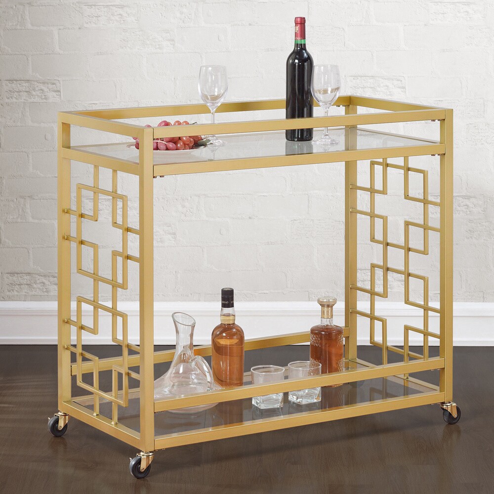 Jasper Laine Goldtone Metal Bar Cart Free Shipping Today Jasper Laine Goldtone Metal Bar Cart Free Shipping Today 9814021