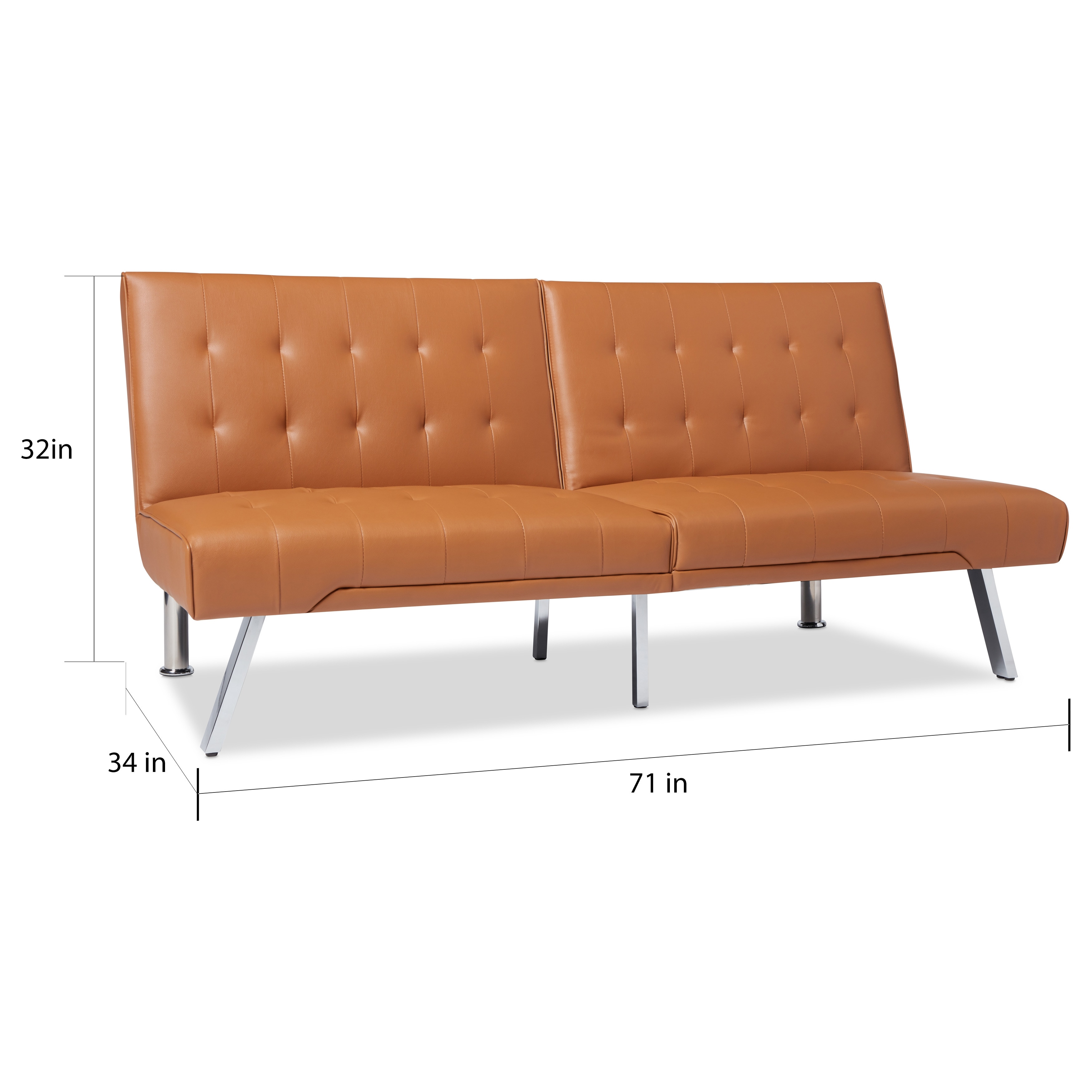 Abbyson Jackson Camel Leather Foldable Futon Sofa Bed Free Abbyson Jackson Camel Leather Foldable Futon Sofa Bed Free Shipping Today 9829807