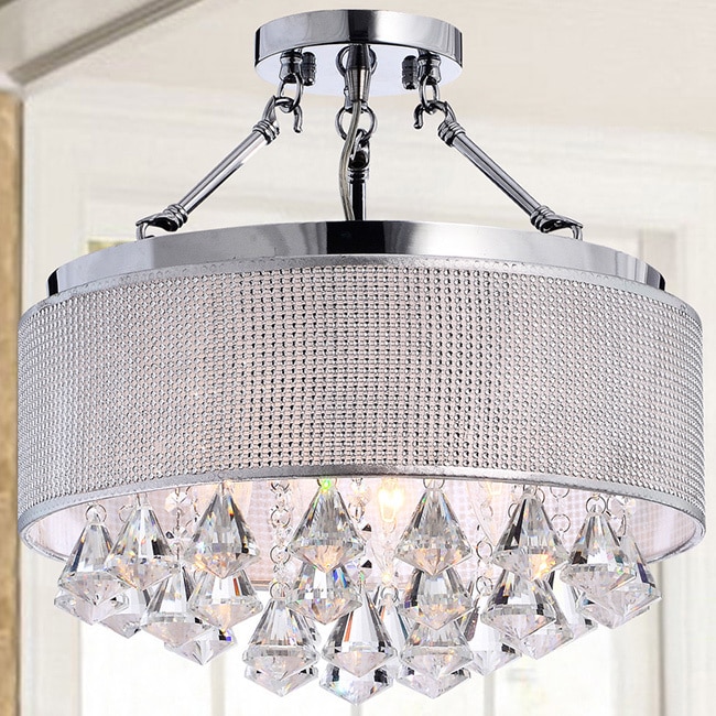 Yessica Rhinestone Silver Shade Semi Flush Mount Crystal Yessica Rhinestone Silver Shade Semi Flush Mount Crystal Chandelier Free Today Com 9833119