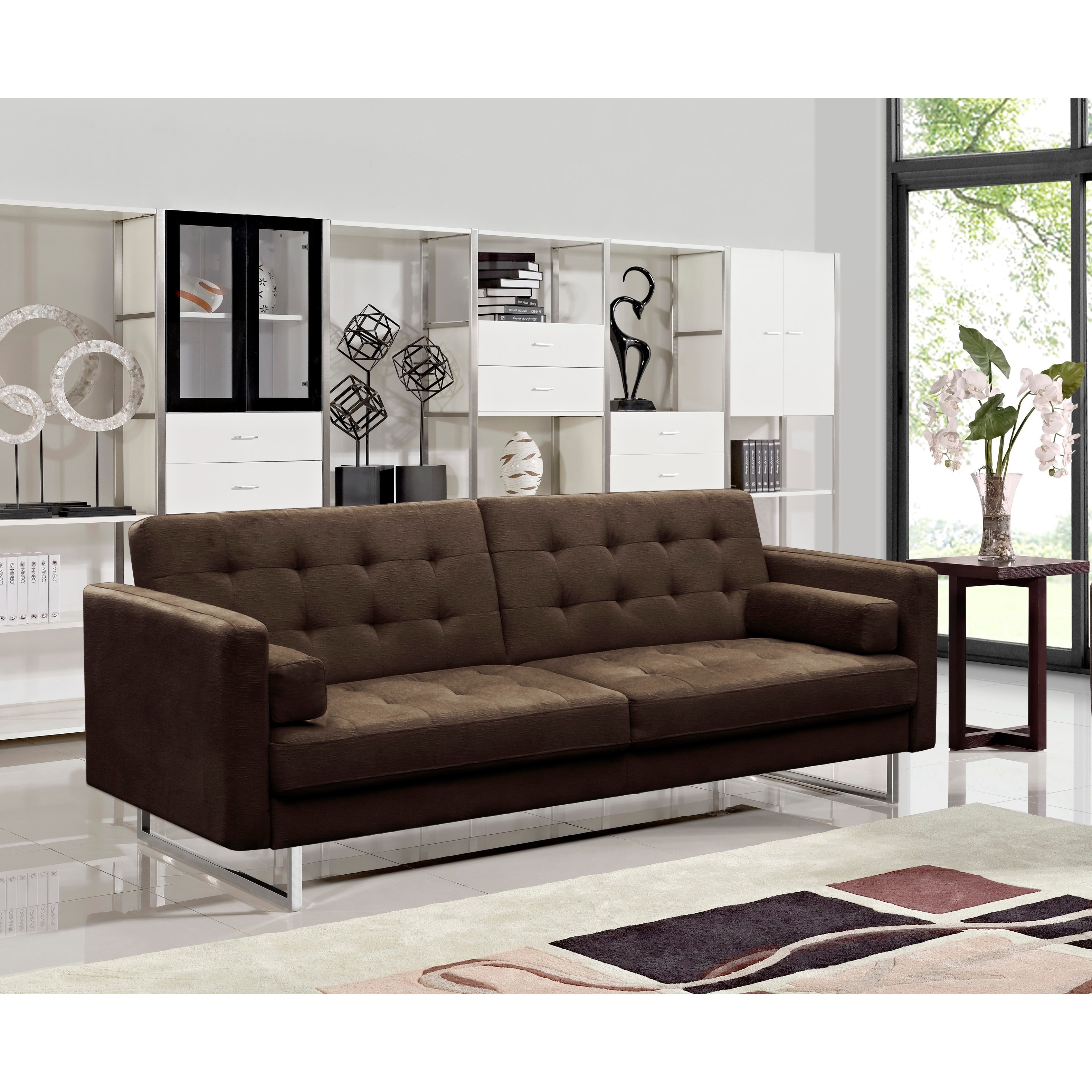 Claire Fabric Modern Sofa Bed On Free Shipping Today Claire Fabric Modern Sofa Bed On Free Shipping Today 9912921