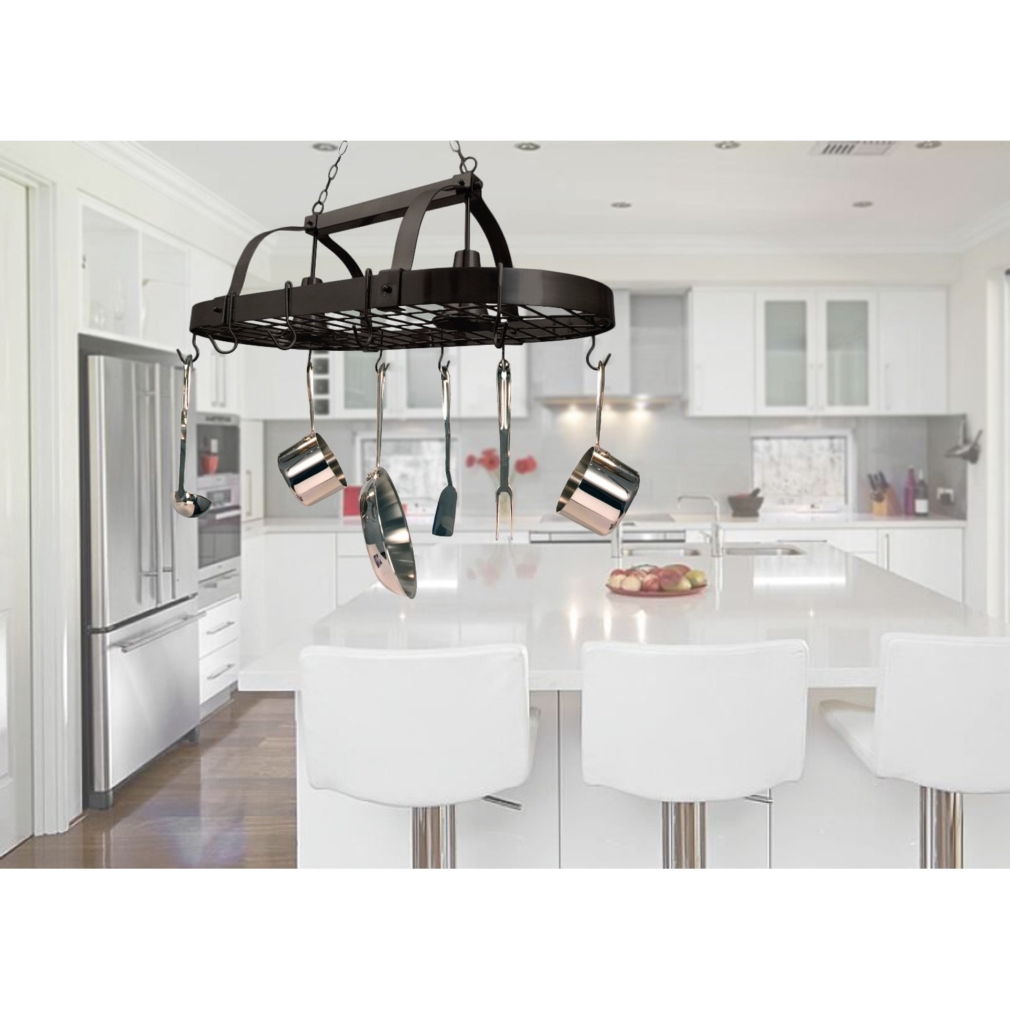 shop elegant designs home collection 2-light kitchen pot rack - on