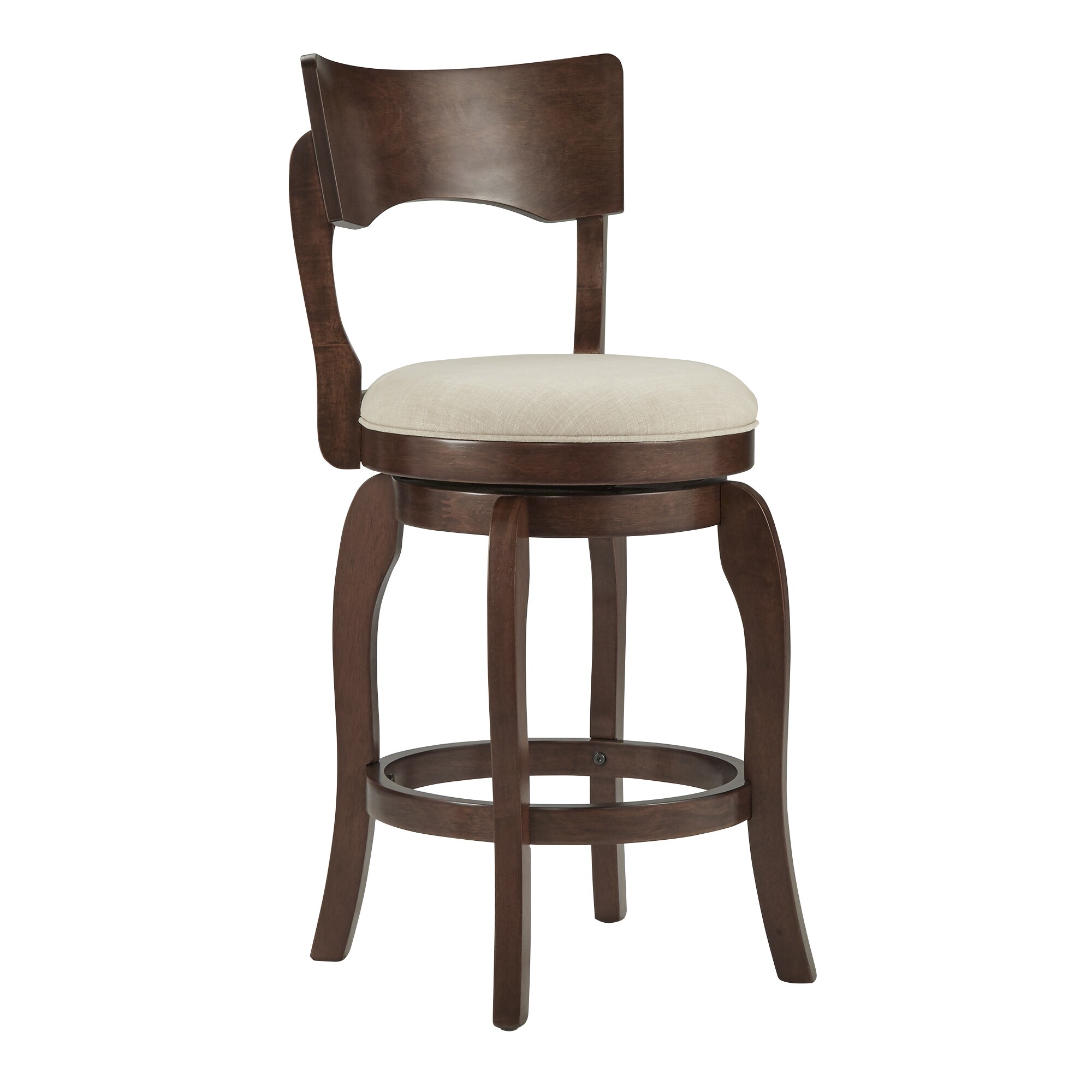 Lyla Swivel 24 Inch Brown Oak Counter Height Linen Barstool By Lyla Swivel 24 Inch Brown Oak Counter Height Linen Barstool By Inspire Q Clic Free Shipping Today 9932261