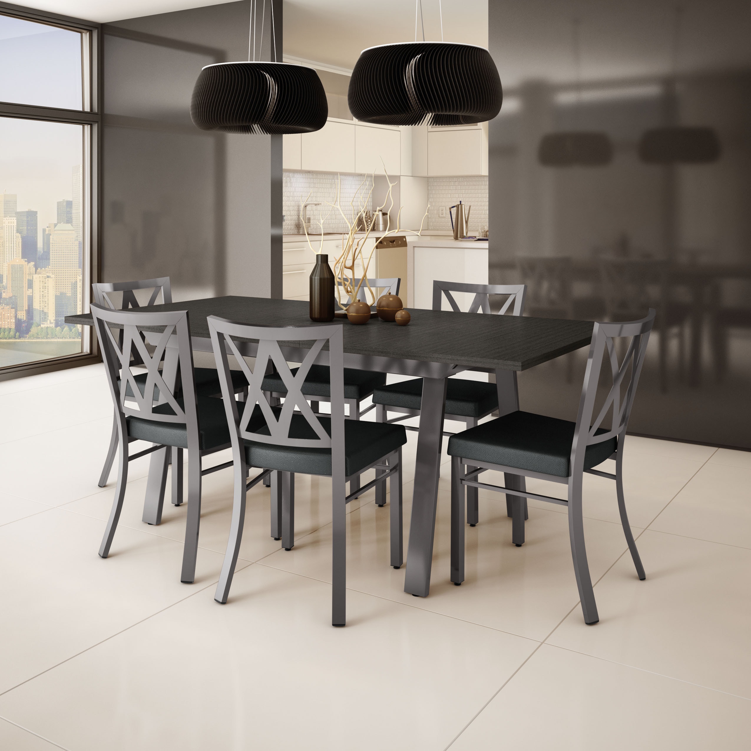 Amisco Washington Metal Chair And Drift Extendable Table Dining Amisco Washington Metal Chair And Drift Extendable Table Dining Set 4 6 Or 8 Chairs Free Shipping Today 9953410