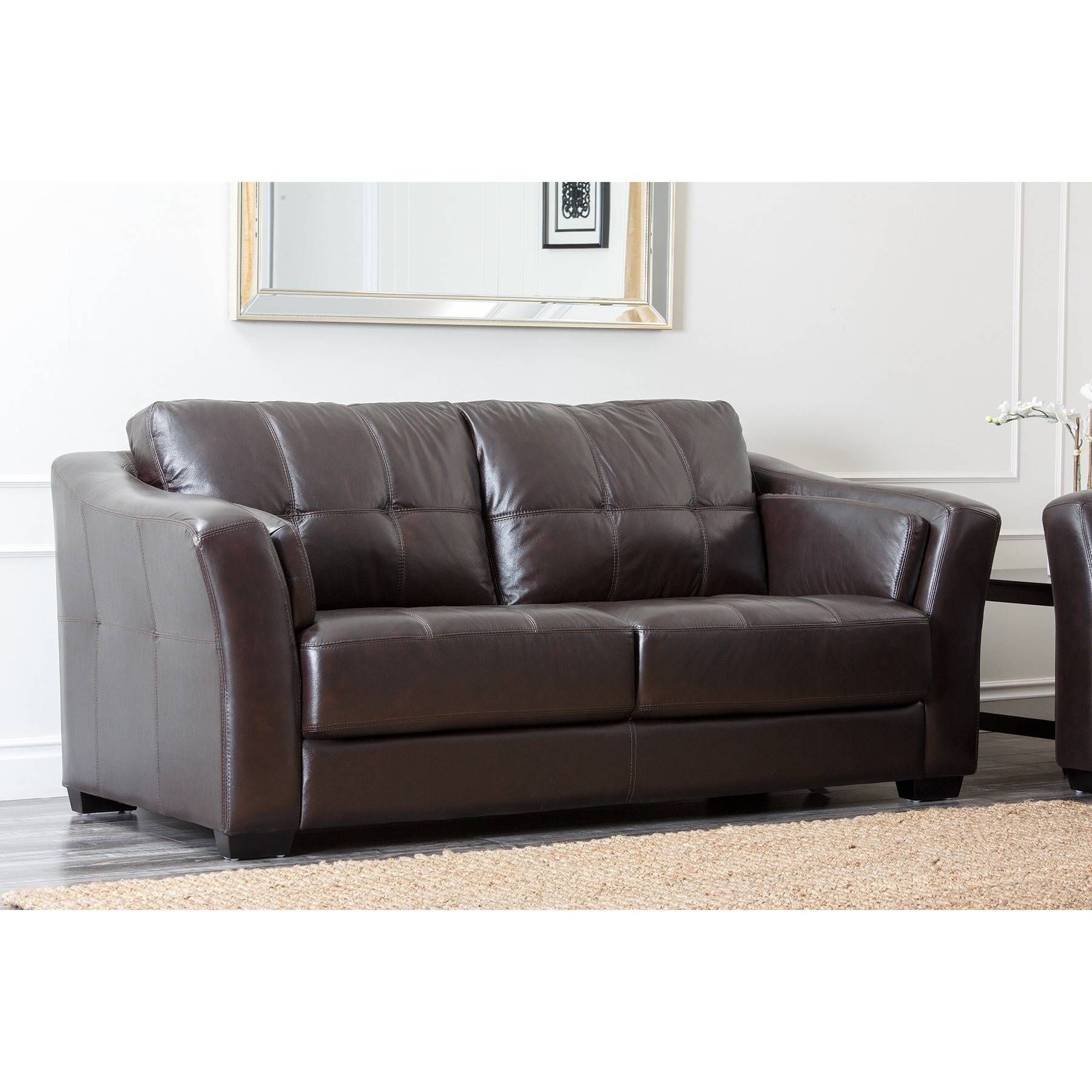 Abbyson Torrance Top Grain Dark Brown Leather Sofa And Abbyson Torrance Top Grain Dark Brown Leather Sofa And Loveseat On Free Shipping Today 9966862
