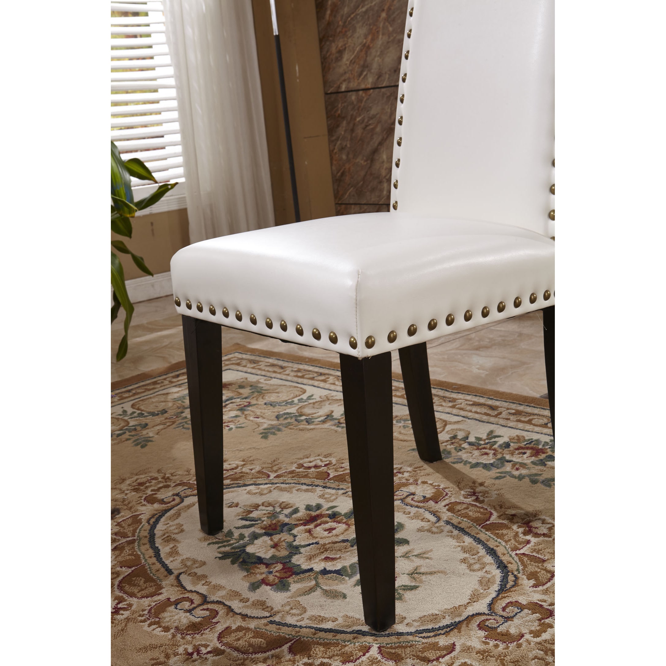 Clic Faux Leather Parson Chairs With Nailhead Trim Set Of 2 Clic Faux Leather Parson Chairs With Nailhead Trim Set Of 2 On Free Shipping Today 9972850