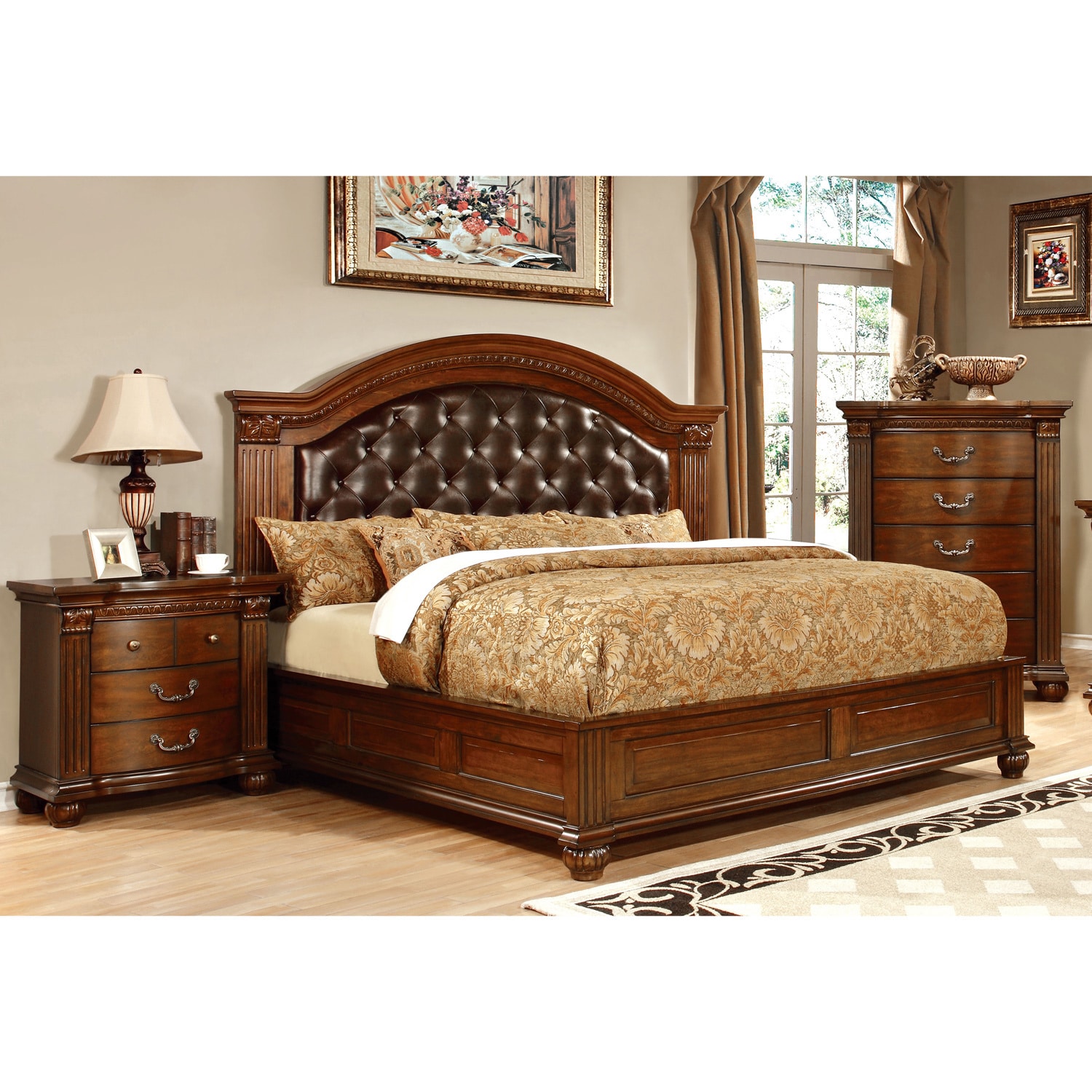 Furniture Of America Vayne Ii 3 Piece Traditional Cherry Furniture Of America Vayne Ii 3 Piece Traditional Cherry Bedroom Set