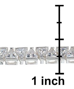 Sterling Silver Triangle Cz Tennis Bracelet