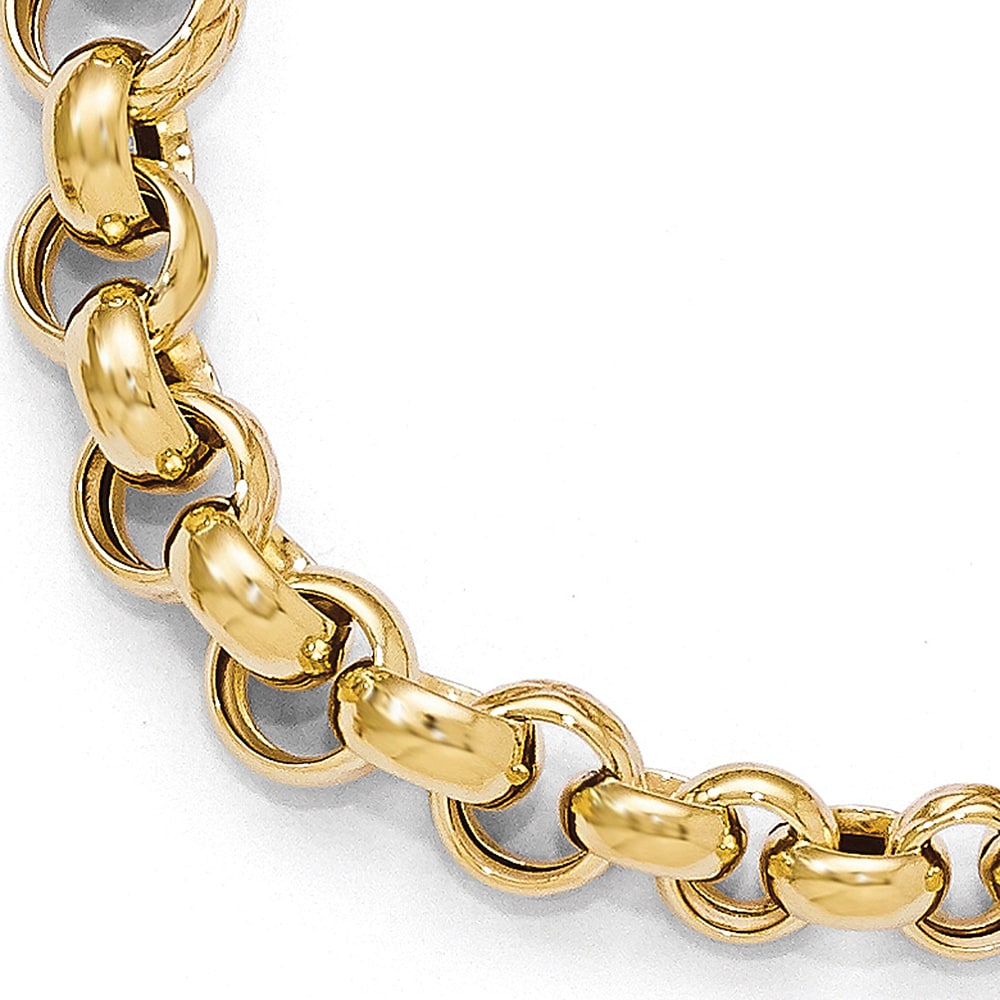 Shop Italian 14k Gold Polished Fancy Link Bracelet - 8 inches - Free Shipping Today - Overstock.com - 11619701