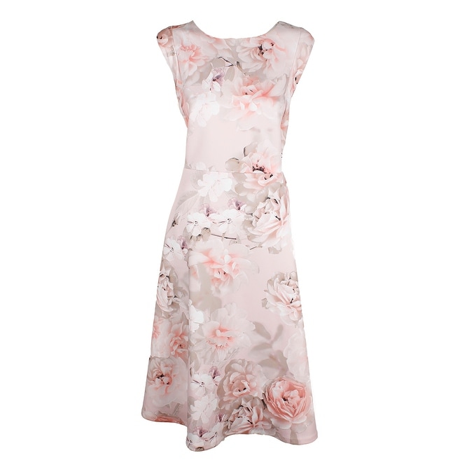 calvin klein scuba midi fit & flare dress