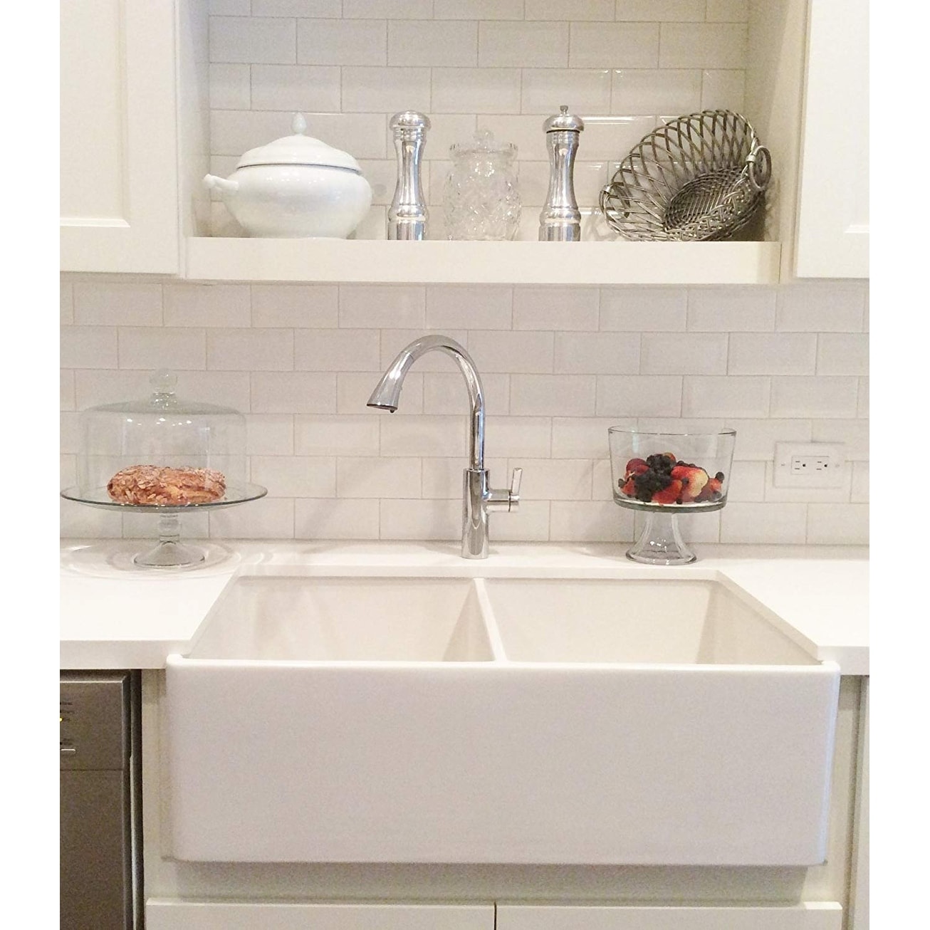 Double Bowl Farm Farmhouse A Front Fireclay Kitchen Sink Double Bowl Farm Farmhouse A Front Fireclay Kitchen Sink 33 White Reversible Smooth Fluted Free Shipping Today 12995517