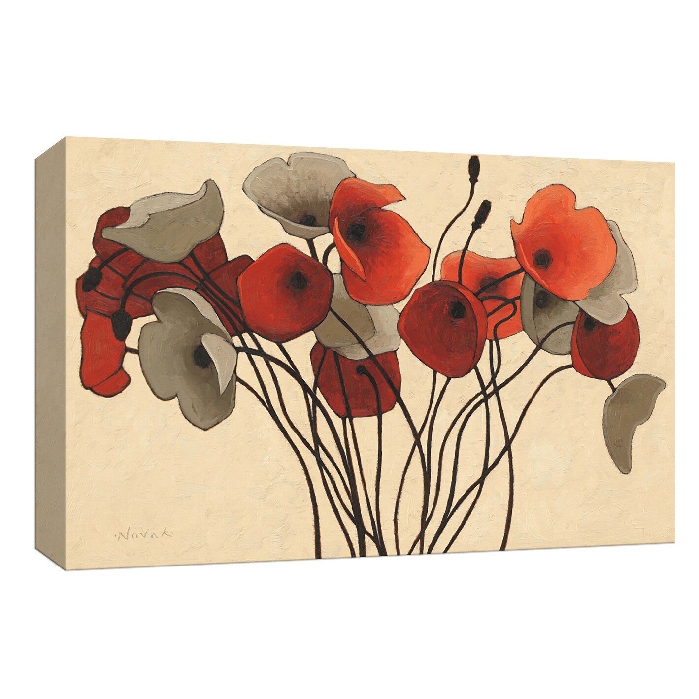 Ptm Images 9 153595 Ptm Canvas Collection 8 X 10 Pewter Poppies Giclee Flowers Art Print On Canvas