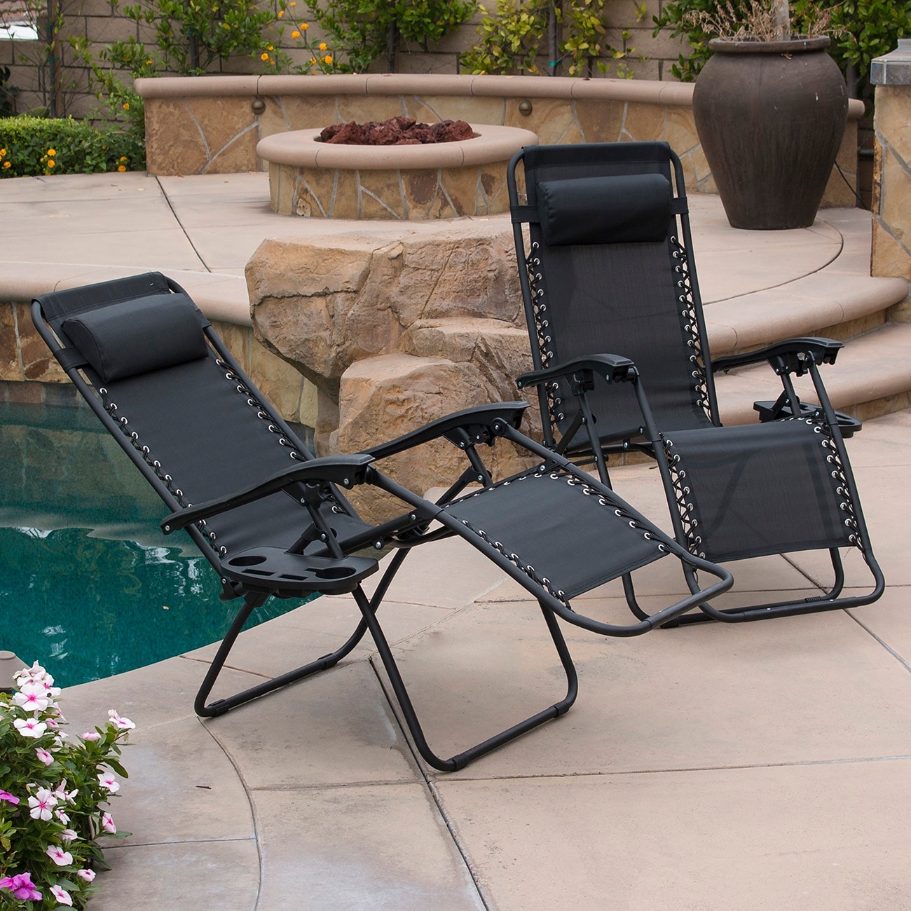 Belleze 2 Pack Zero Gravity Patio Lounge Chairs Cup Holder Belleze 2 Pack Zero Gravity Patio Lounge Chairs Cup Holder Utility Tray Free Shipping Today 21797740