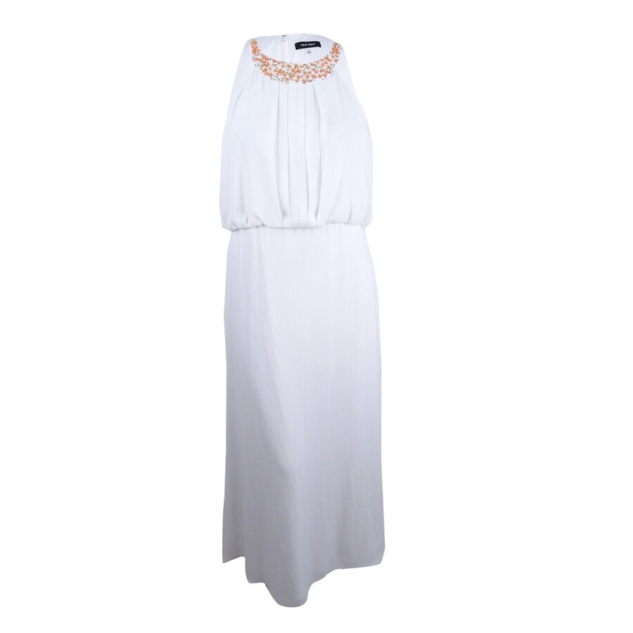 chiffon embellished maxi dress