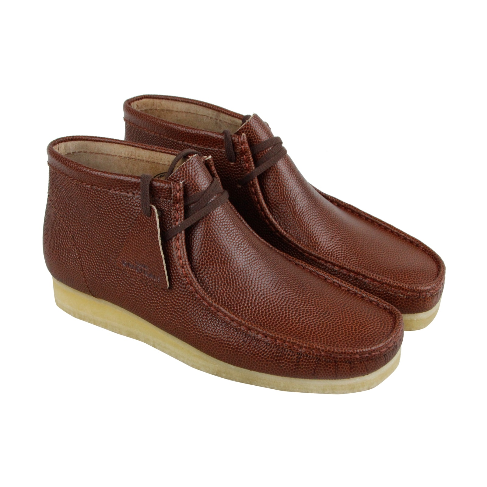 Shop Clarks Wallabee Boot Mens Red Leather Casual Dress Lace Up Chukkas Shoes - Free Shipping Today - Overstock.com - 21935182