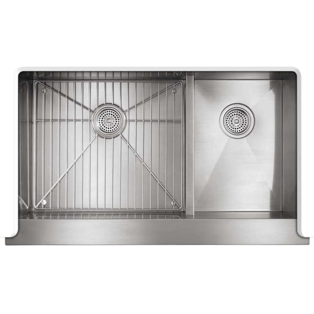 Kohler K 3945 Vault 36 Double Basin Under Mount 18 Gauge Kohler K 3945 Vault 36 Double Basin Under Mount 18 Gauge Stainless Steel Kitchen Sink With Self T And Smart Divide Free Shipping Today