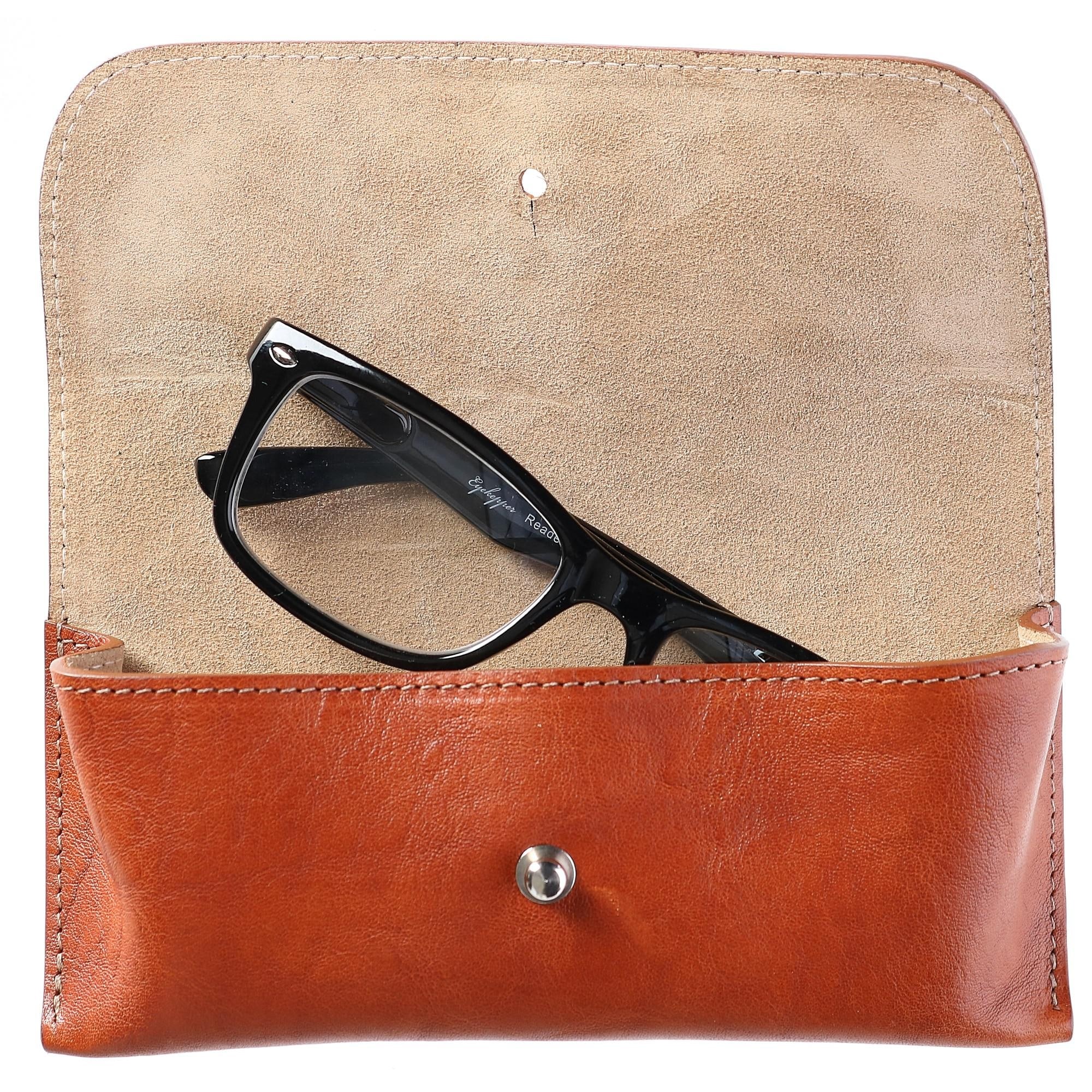 The British Belt Company Italian Leather Glasses Case With Suede The British Belt Company Italian Leather Glasses Case With Suede
