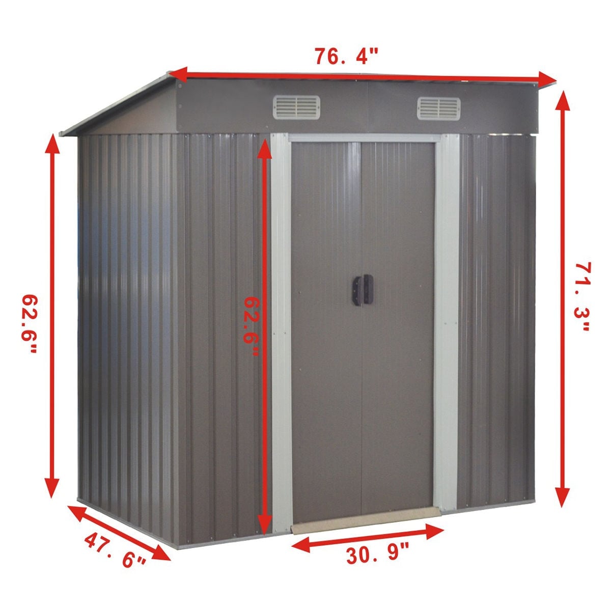 Costway 4x6ft Outdoor Garden Storage Shed Tool House Sliding Costway 4x6ft Outdoor Garden Storage Shed Tool House Sliding Door Galvanized Steel Gray Free Shipping Today 16419830