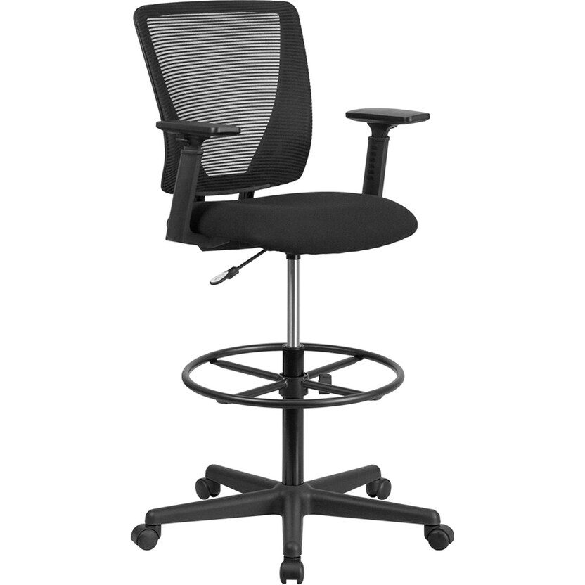 Aberdeen Ergonomic Mid Back Mesh Professional Drafting Chair W Arms