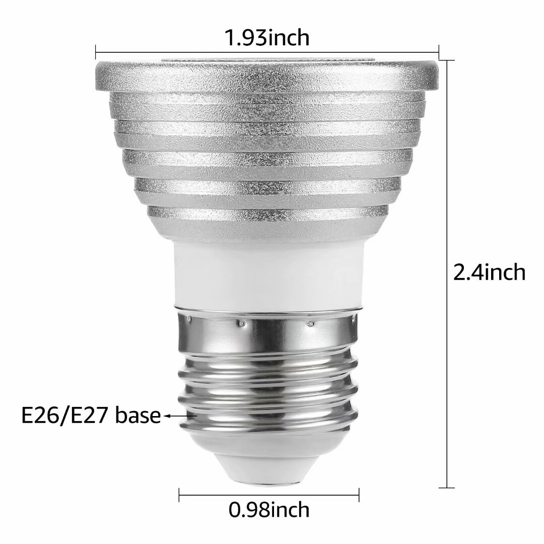 6 Pack 3w Multi Color E26 Led Floodlight Bulbs 2 Ir Remotes 6 Pack 3w Multi Color E26 Led Floodlight Bulbs 2 Ir Remotes Silver Free Shipping On Orders Over 45 28338410