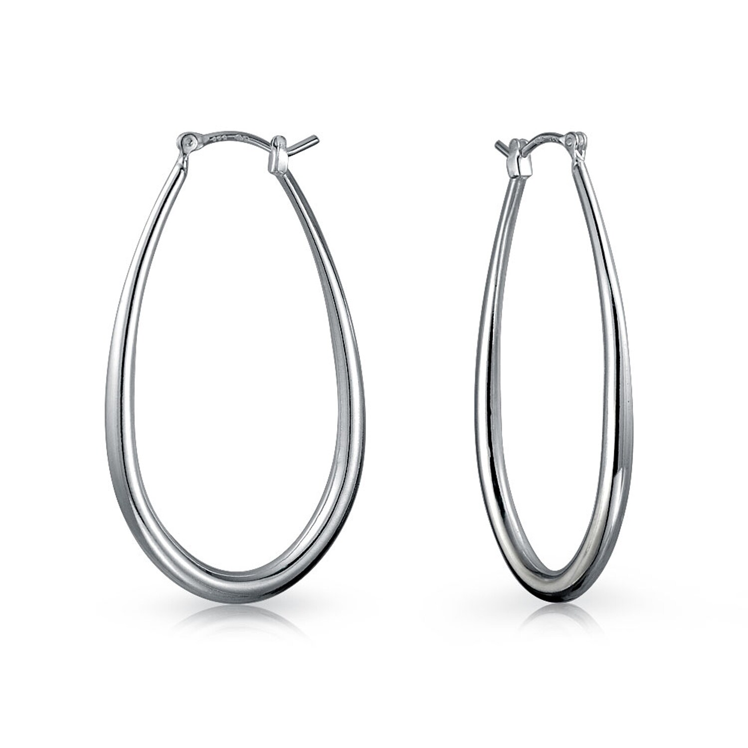 Bling Jewelry 925 Sterling Silver Long Oval Hoop Earrings On Bling Jewelry 925 Sterling Silver Long Oval Hoop Earrings On Free Shipping Today 17954902