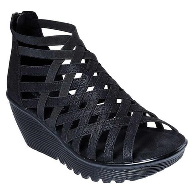 Shop Skechers Women S Parallel Dream Queen Wedge Sandal Black Overstock 20474827