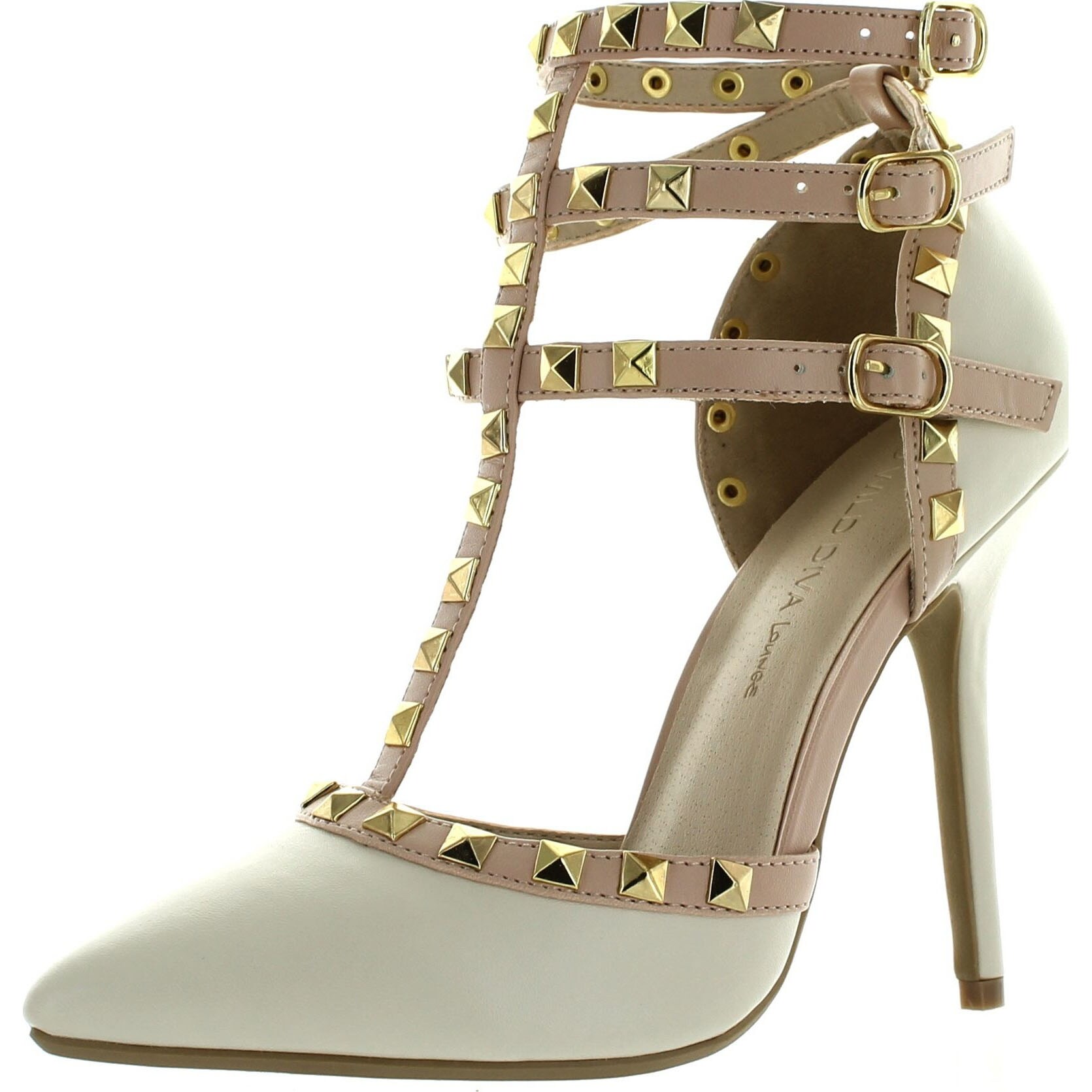 Wild Diva Womens Adora55 Closed Toe Studded High Heel Stiletto Pumps Shoes Overstock 14312178