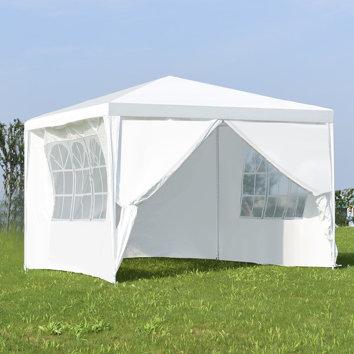 Costway Canopy Party Wedding Event Tent 10 X10 Heavy Duty Costway Canopy Party Wedding Event Tent 10 X10 Heavy Duty Outdoor Gazebo Side Walls White