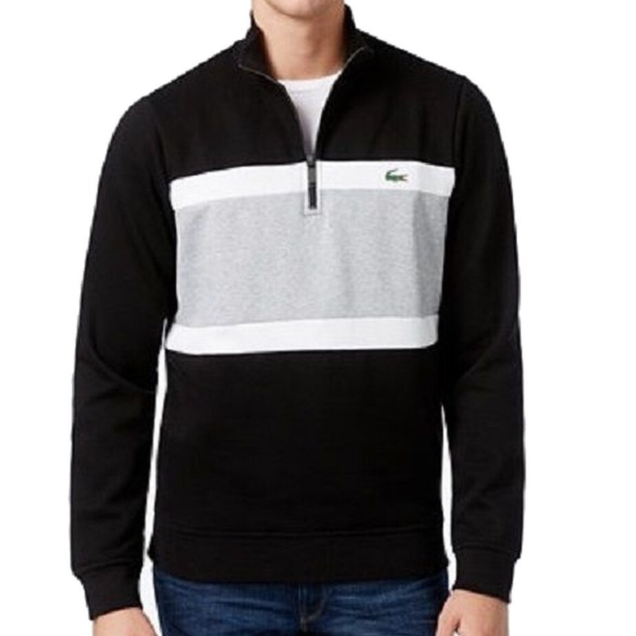 mens lacoste quarter zip sweater