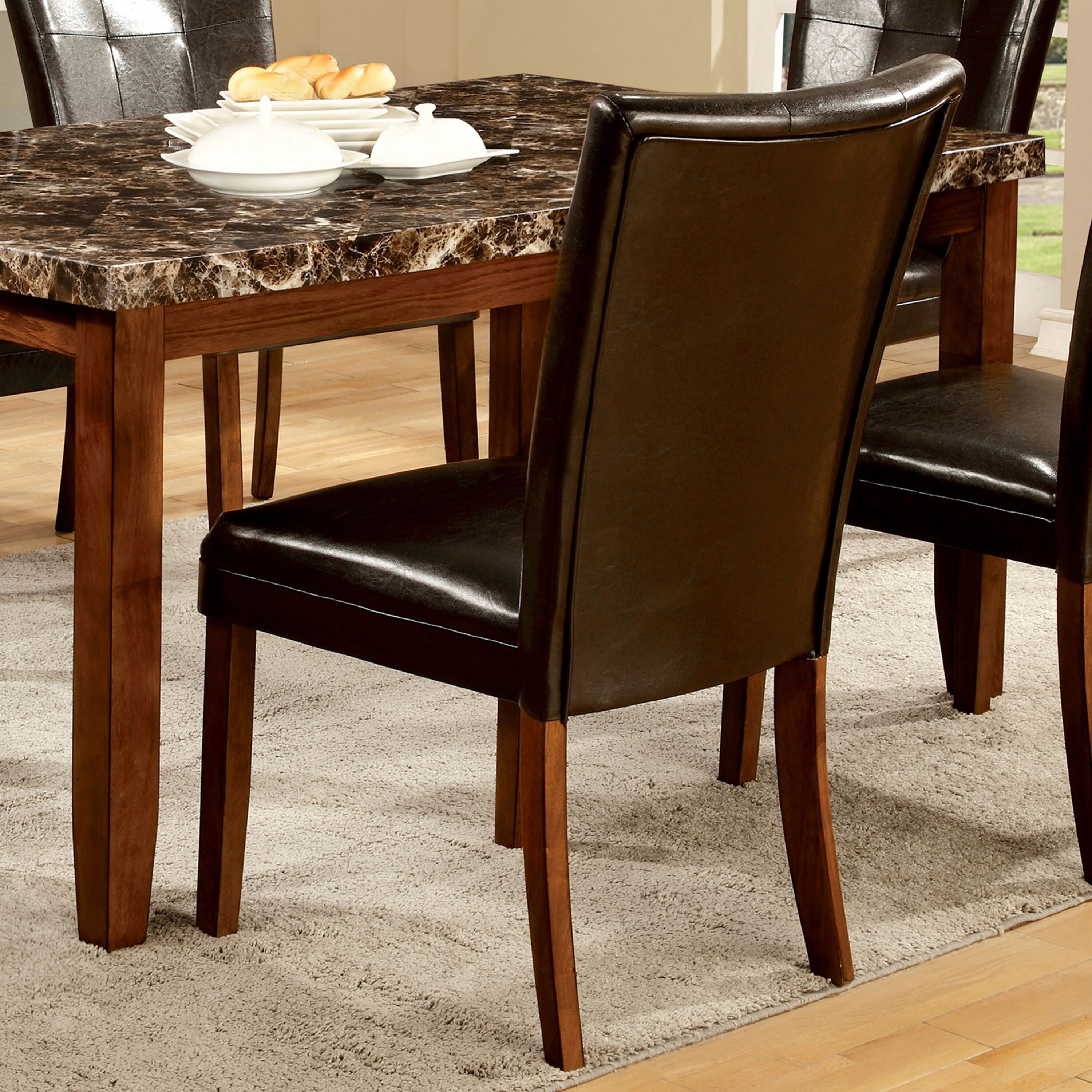 Shop Furniture Of America Yols Modern Oak Tufted Dining Chairs Set Of 2 On Sale Overstock 9937259