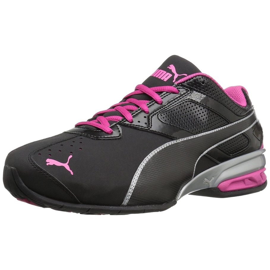pink and black puma shoes